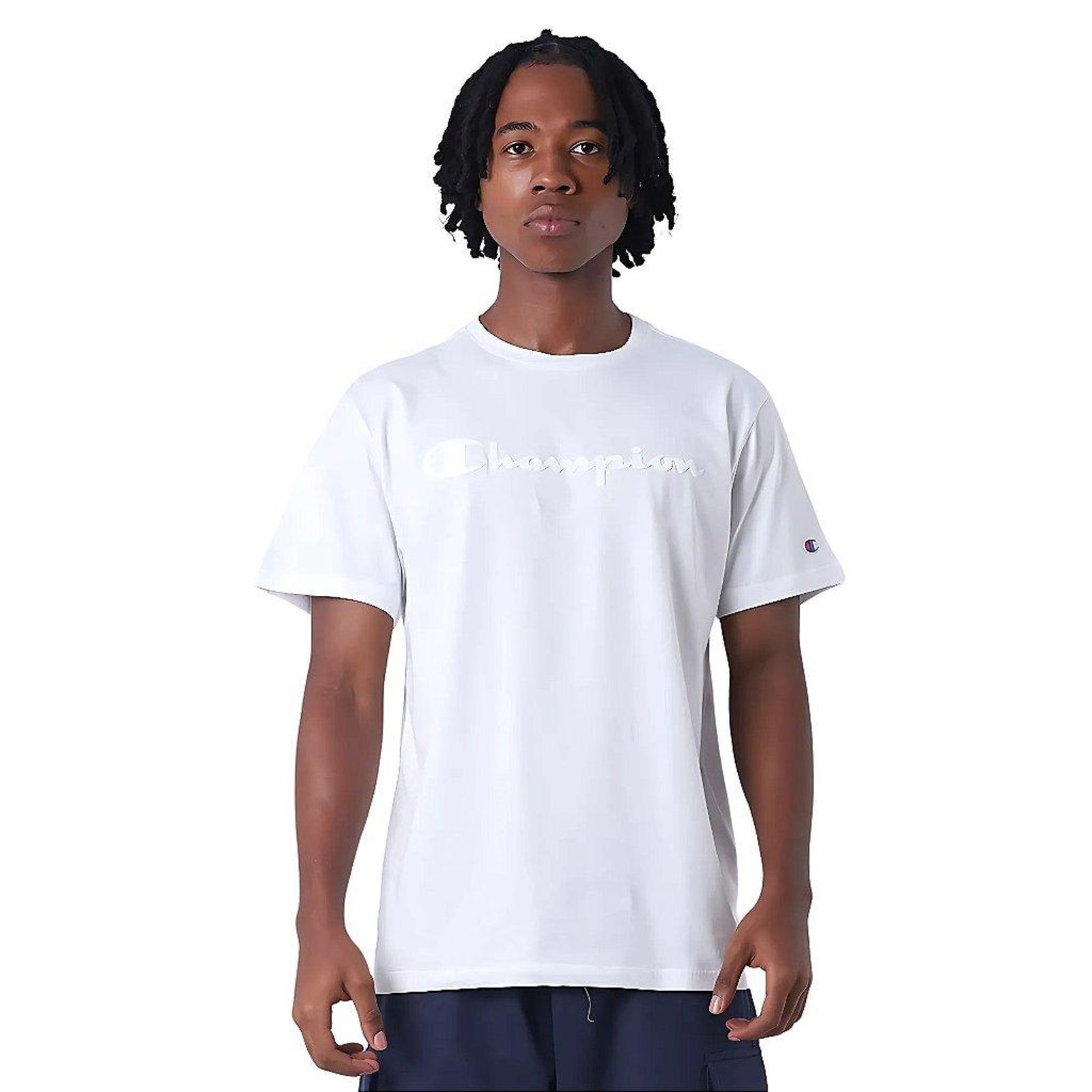 Vista 2 Camiseta Manga Curta Champion Mc Script Relevo Surton branco Champion branco