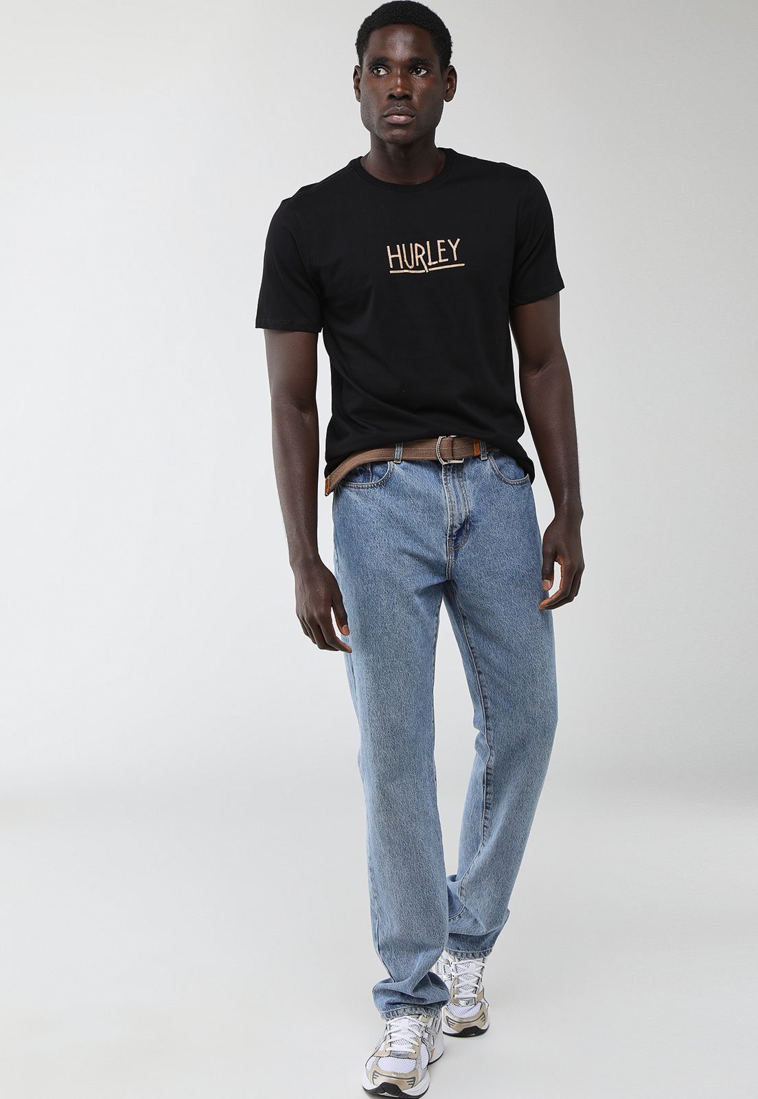 Vista 3 Camiseta Masculina Hurley Silk Shark Preta preto hurley preto