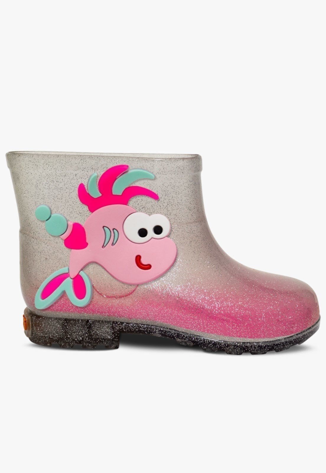 Vista 3 Infantil - Bota Galocha Cano Baixo Pópidi Menina Peixe Glitter Pópidí prata