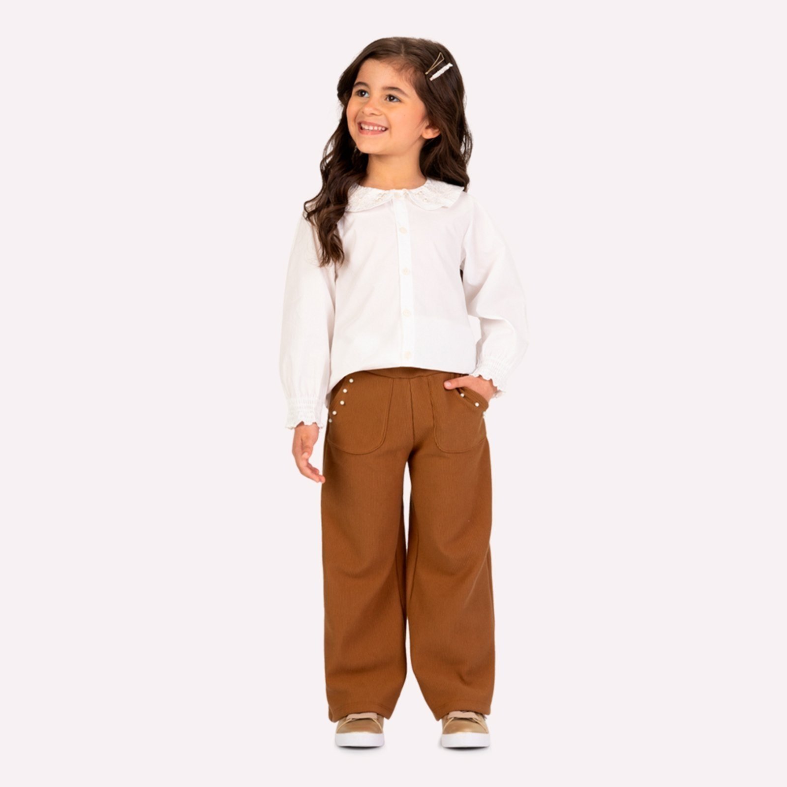 Infantil - Calça Menina Pérolas Milon