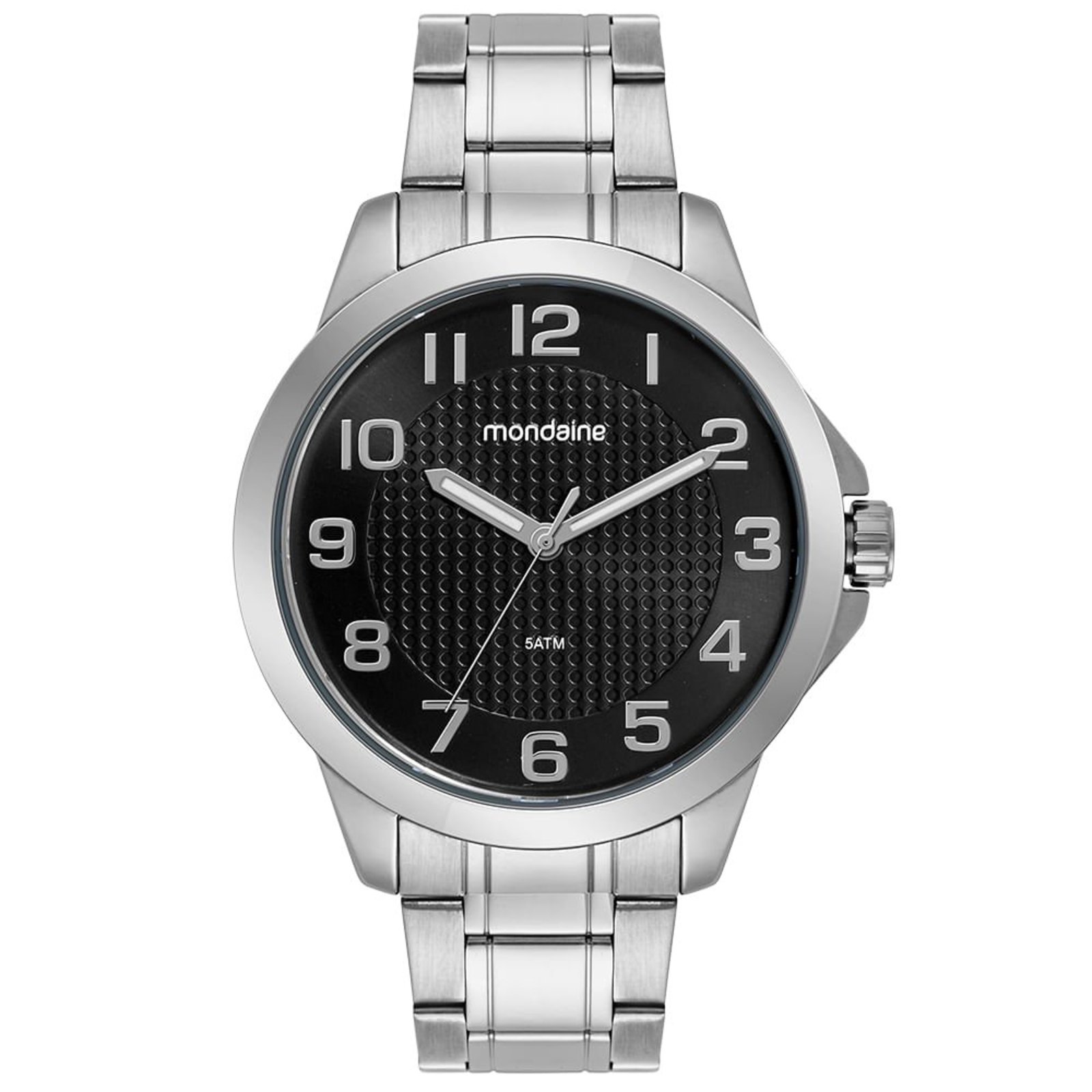 Relógio Masculino Casual Visor Dupla Textura Prata Mondaine