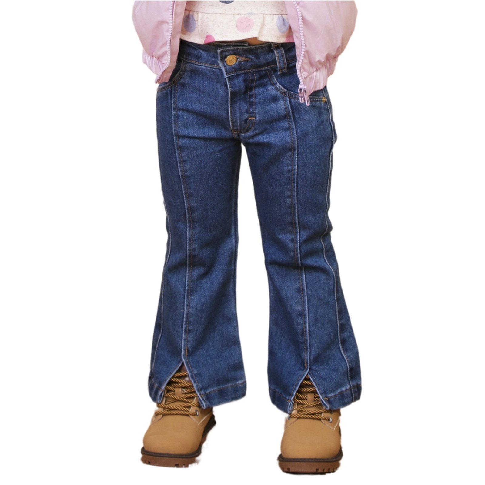 Vista 2 Infantil - Calça Look Jeans Flare Jeans azul Look Jeans azul