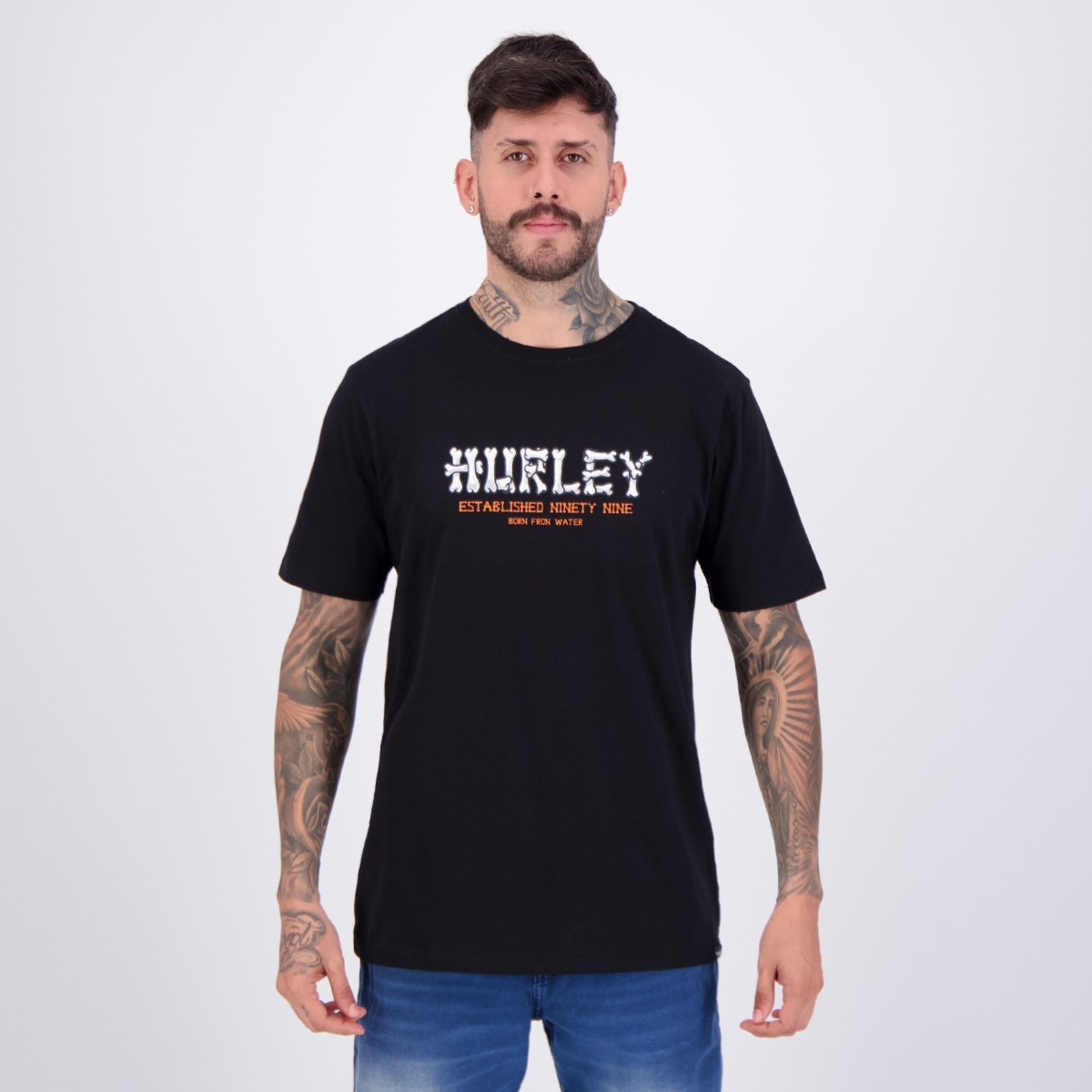 Camiseta Hurley Bones Preta