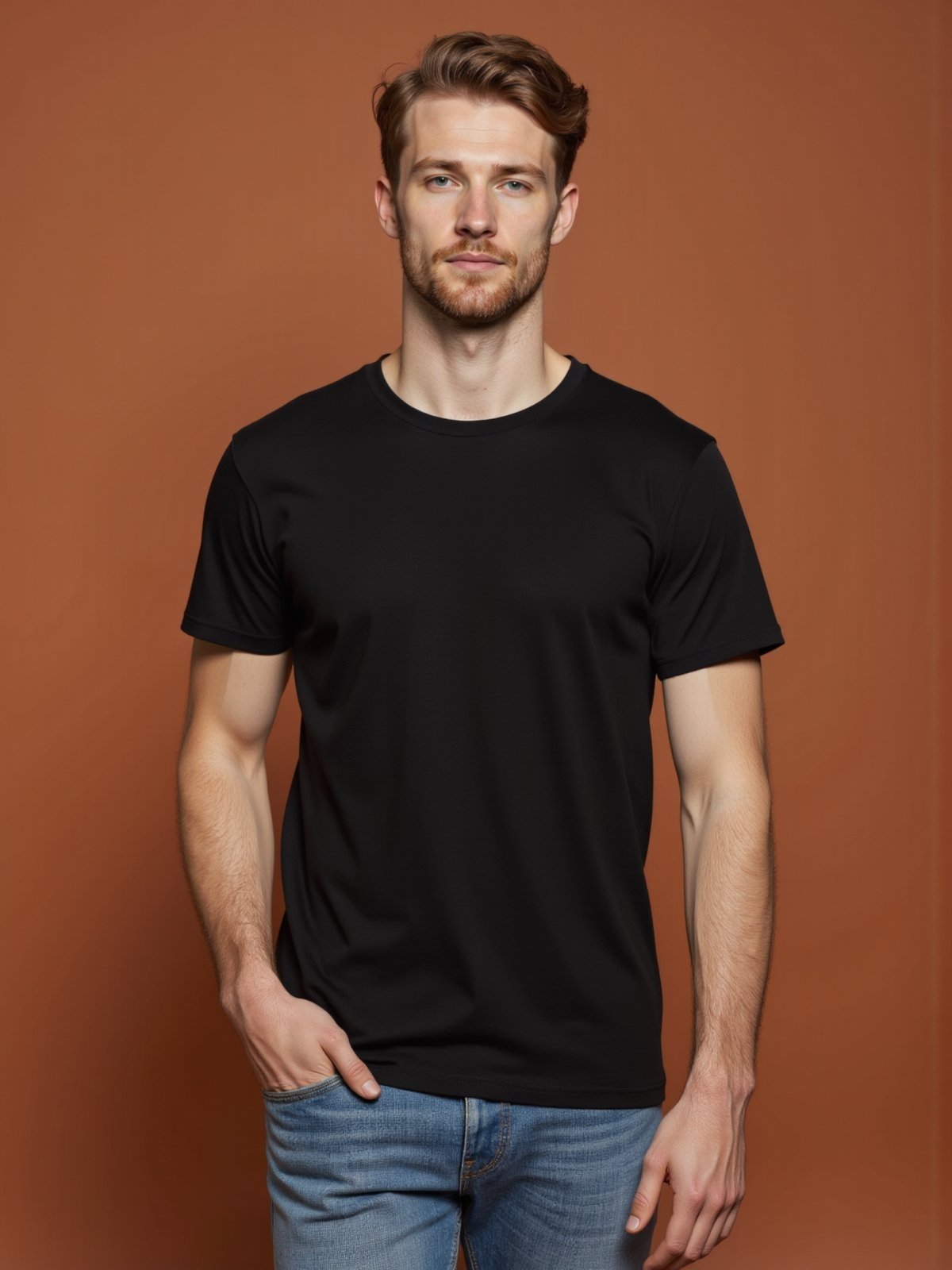 Camiseta Masculina Lisa Algodão Penteado Tradicional Básica