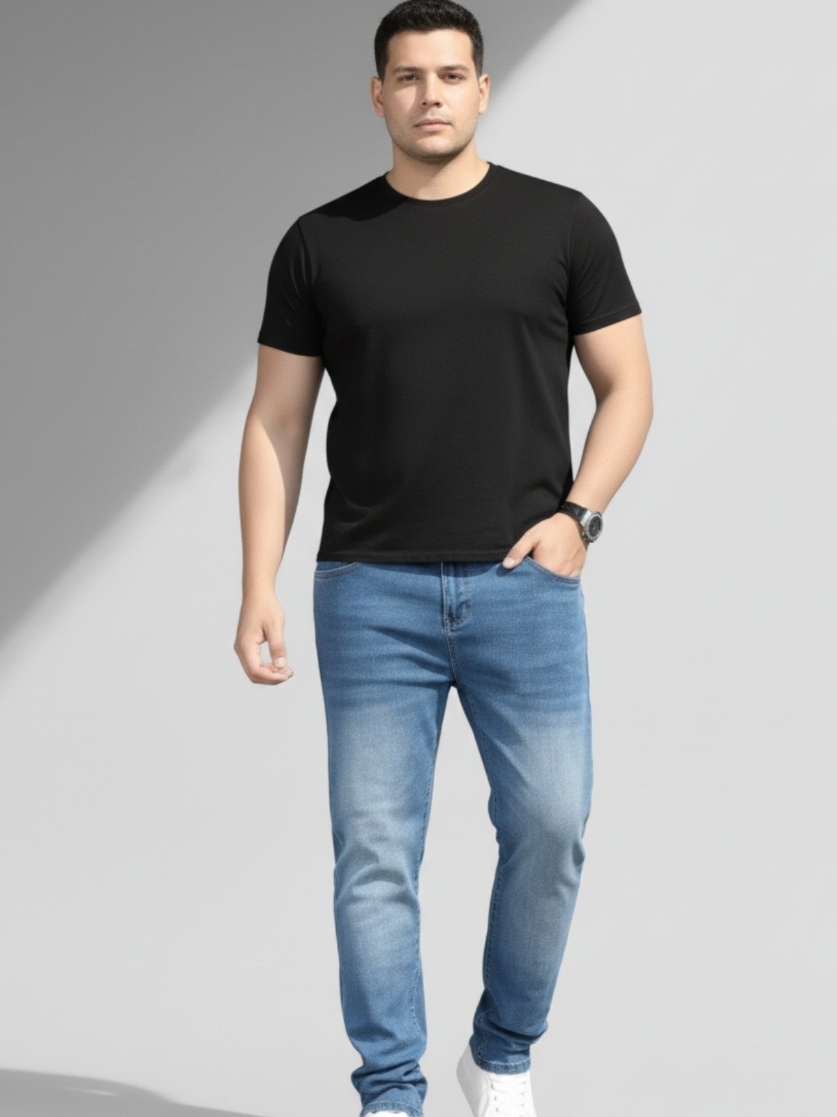 Calça Jeans 5 ESTILOS Azul Clara Masculina Conforto, Estilo Premium e o Fit Perfeito