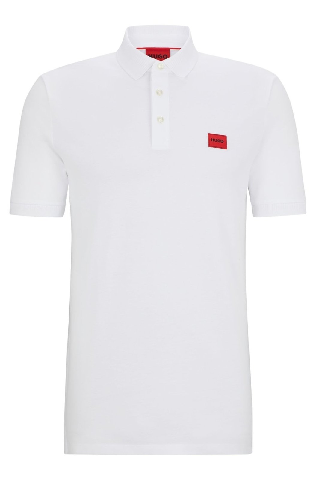 Camisa Polo HUGO Slim Fit Em Piquê De Algodão Branco - G-L