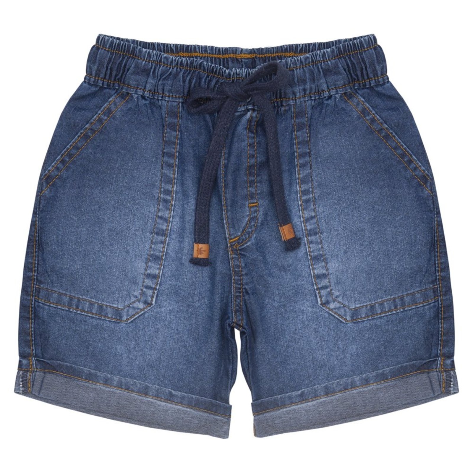 Infantil - Shorts Look Jeans c/ Cordão Jeans