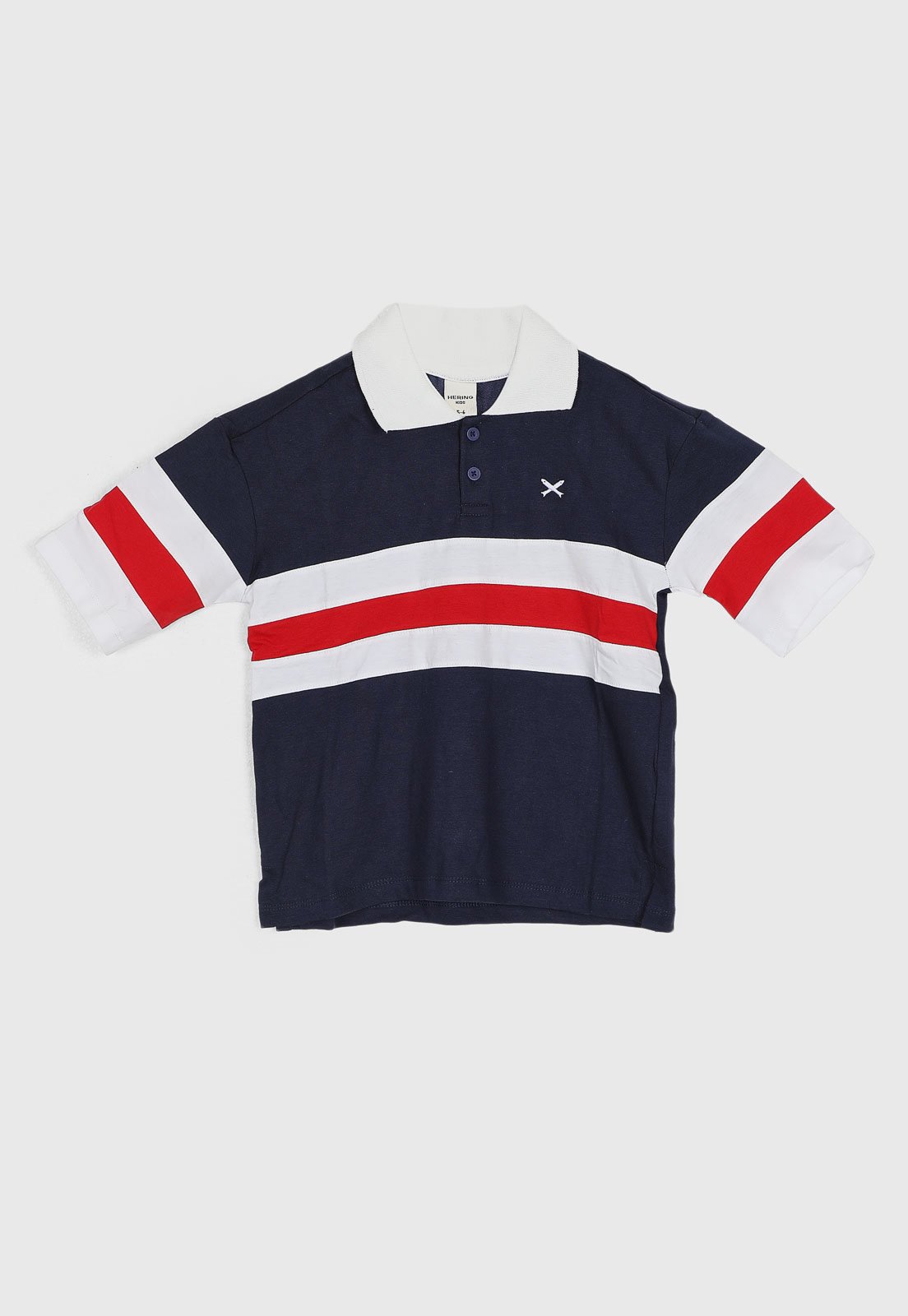 Infantil - Polo Hering Listrada Azul Marinho