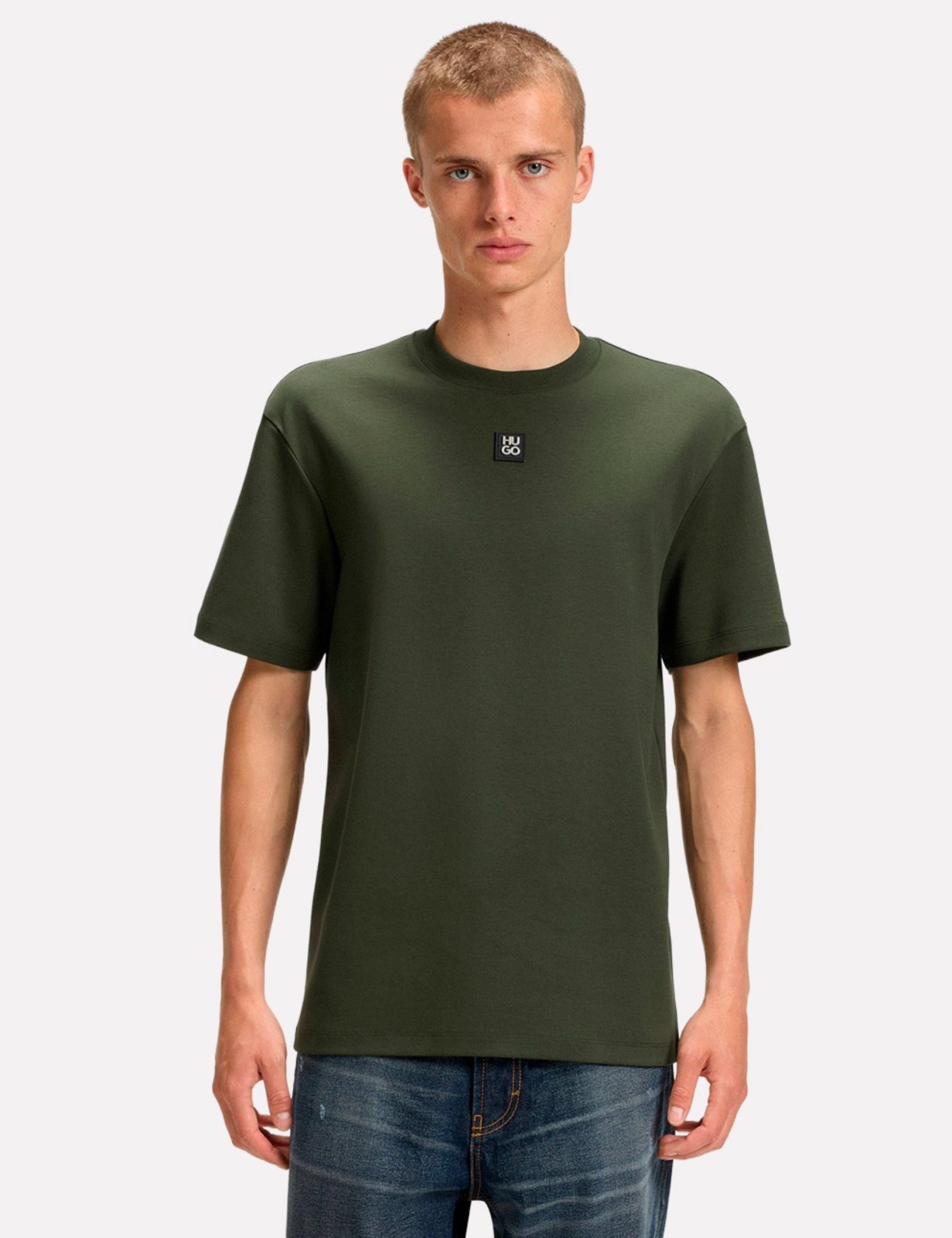 Camiseta Hugo Boss Masculina Regular Fit Dalile Verde Militar