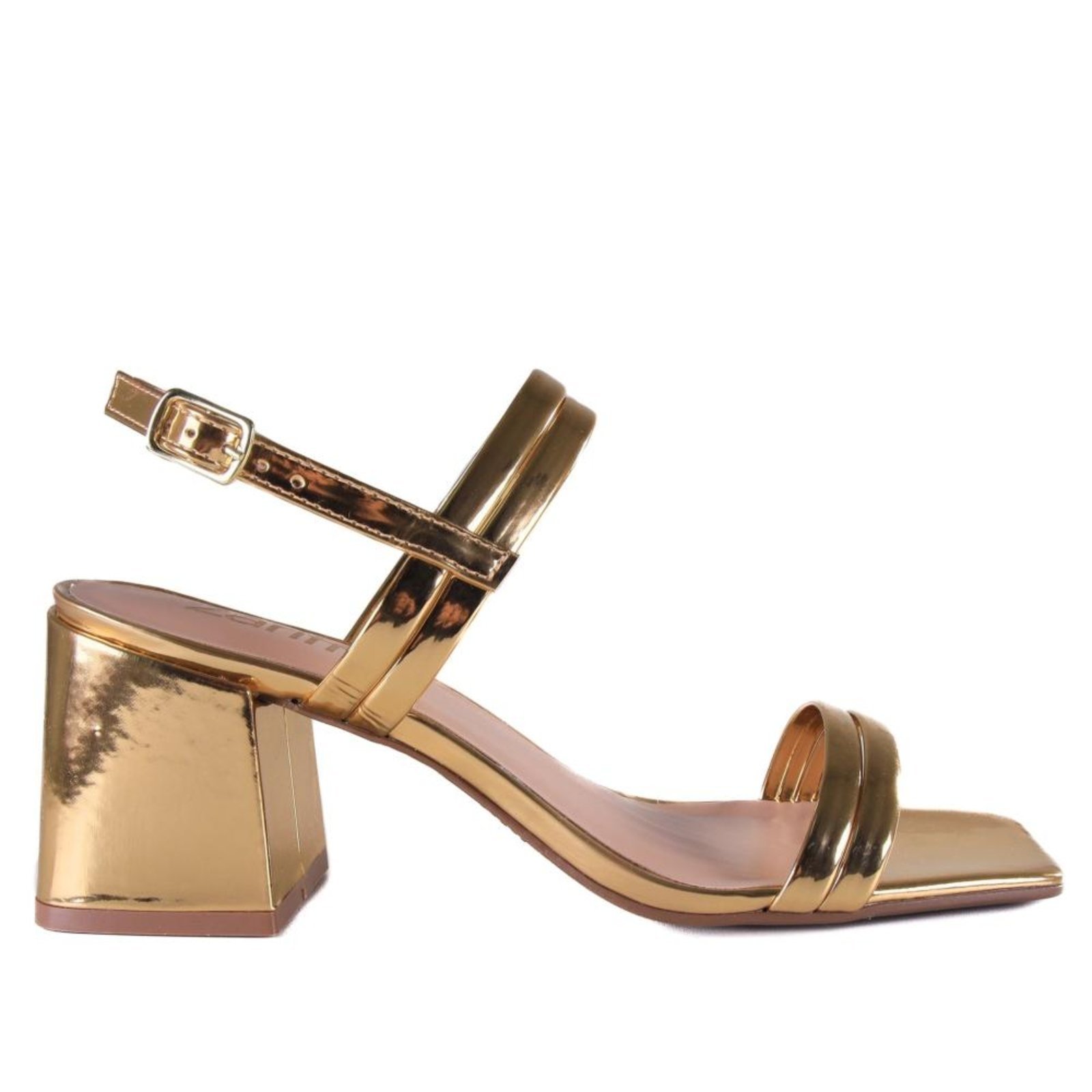 Sandália Feminina Zariff Metalizada 1440-03 Espelhado Ouro Incolor