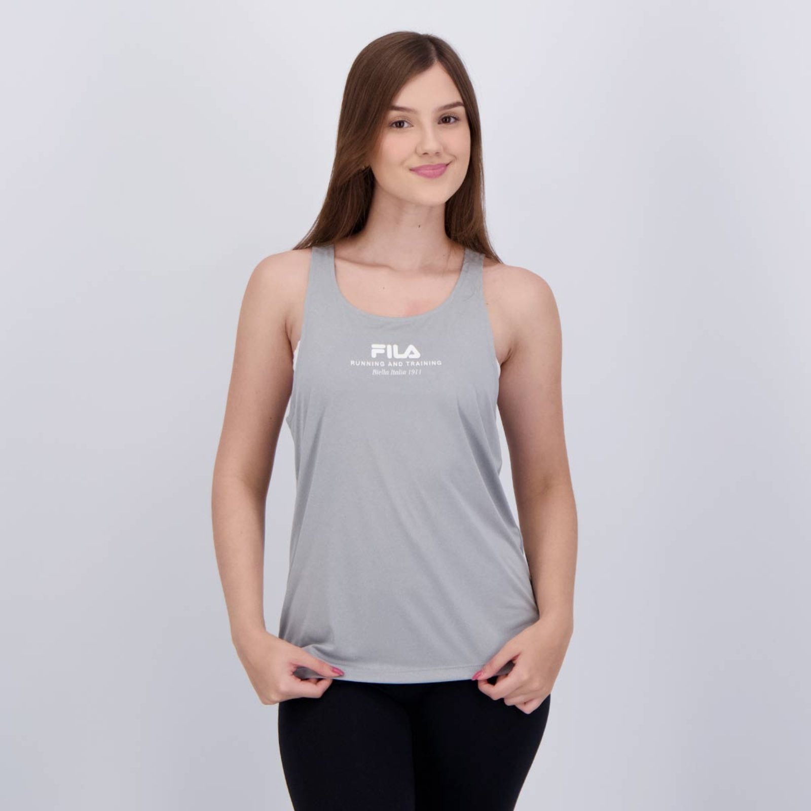 Regata Fila Basic Train Feminina Cinza e Branca