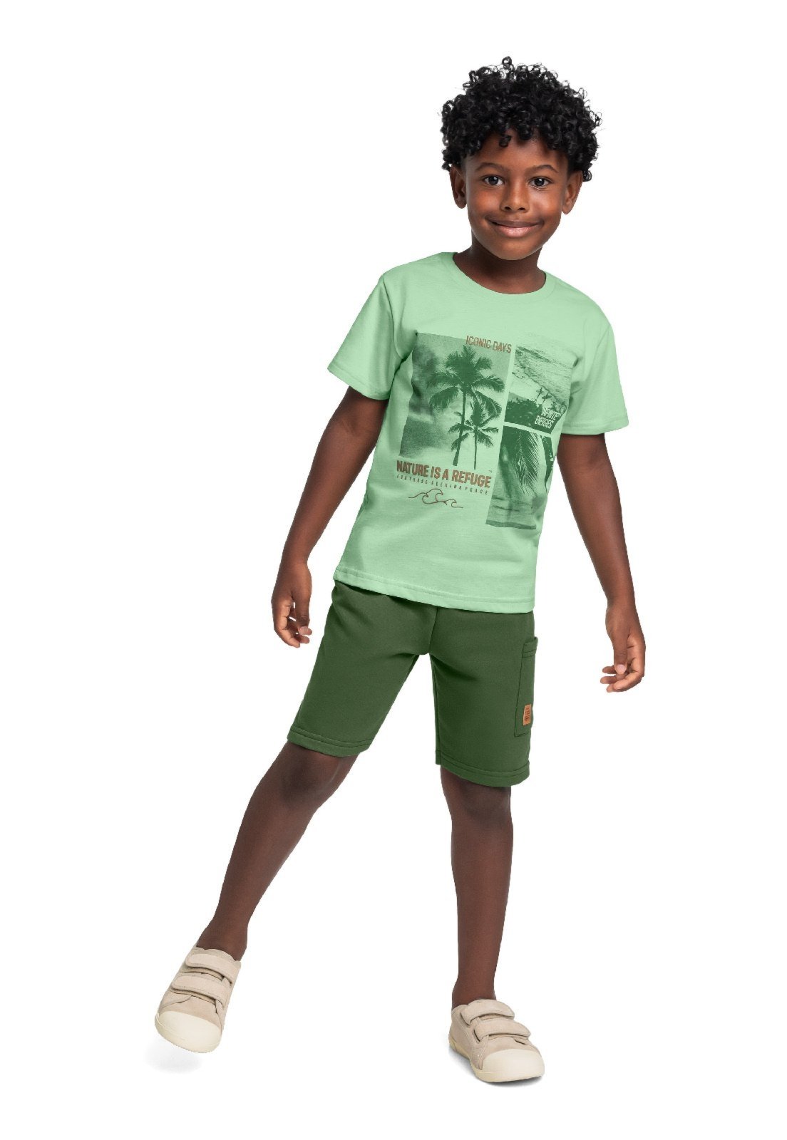 Infantil - Conjunto Camiseta e Bermuda Bee Loop Verde
