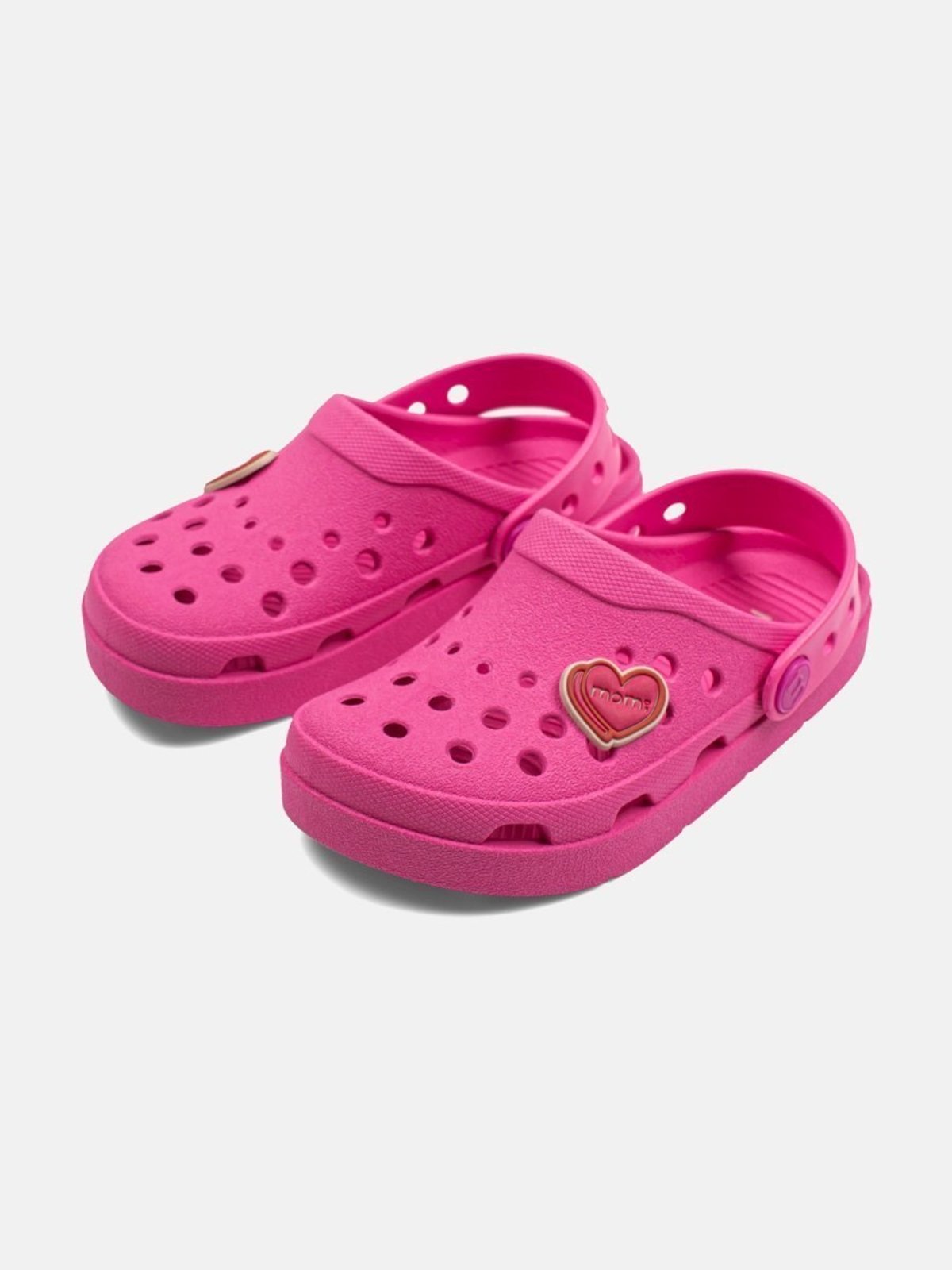 Infantil - Chinelo Clog Menina Rosa com Patch de Coração