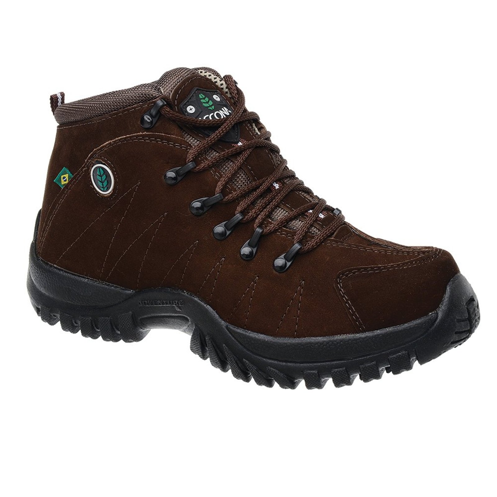 Coturno Adventure Accona Em Couro Marrom 6000NM