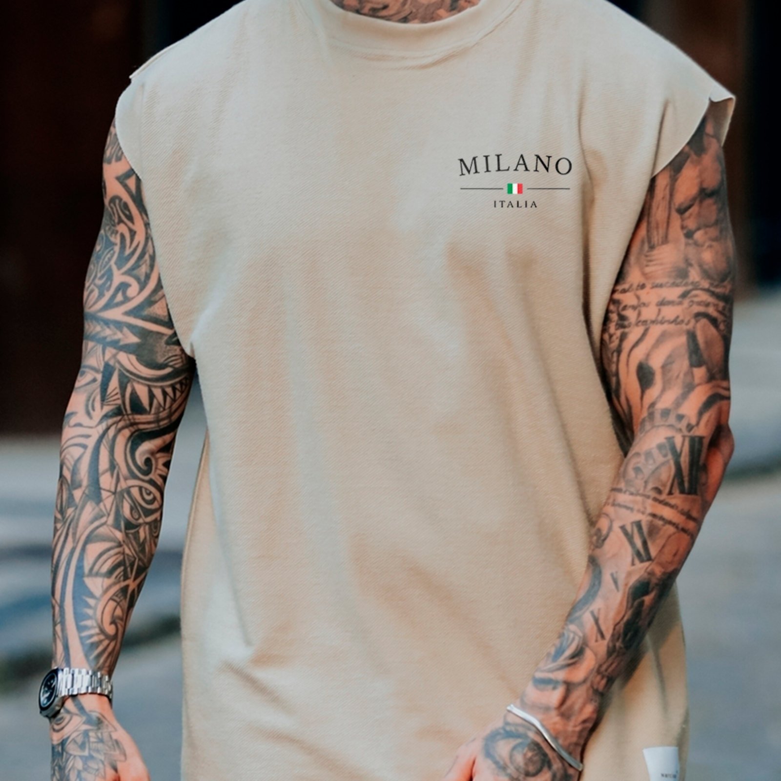 Camiseta Regata Machão Milano Italy Minimal Fashion Street Off White