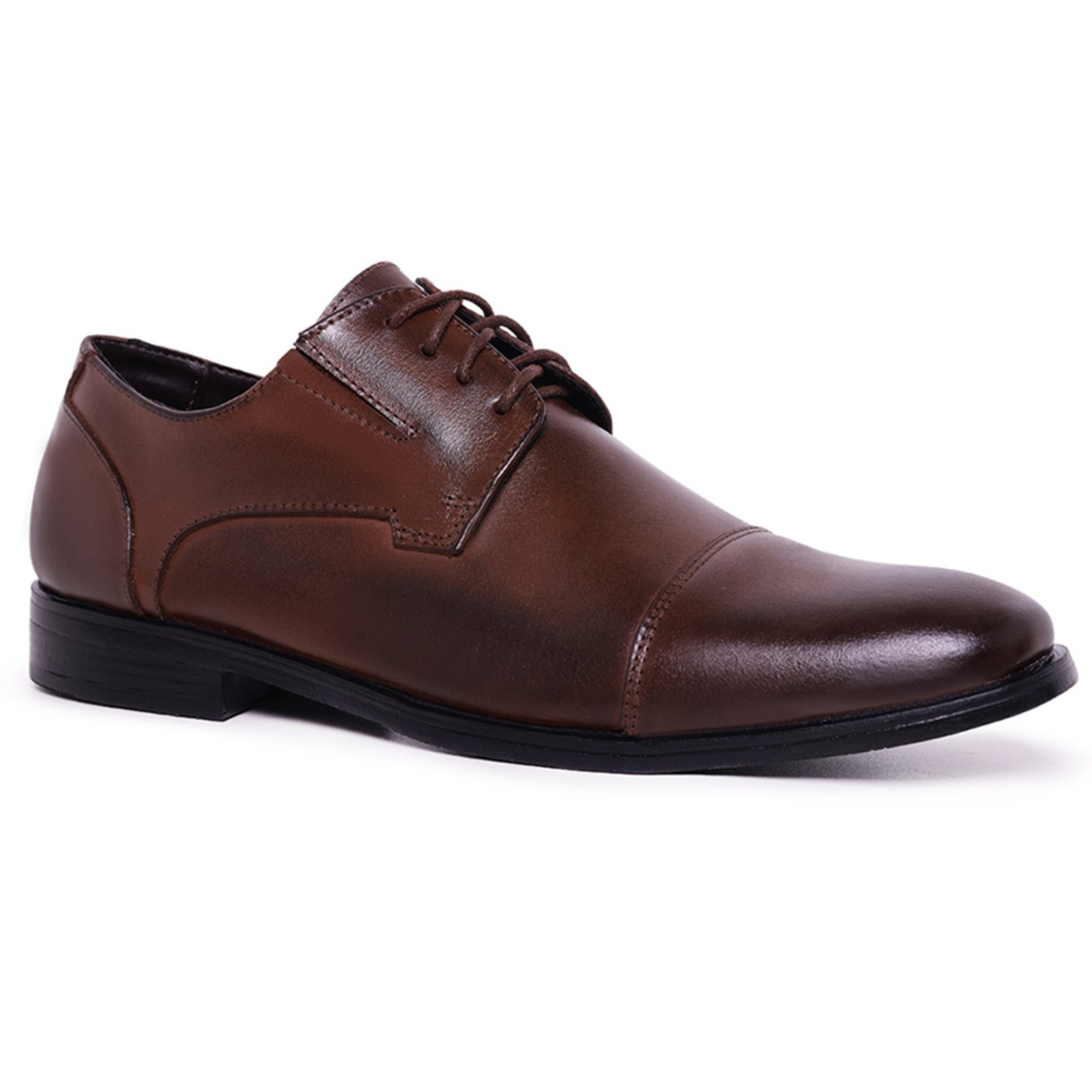 Sapato Social Derby Masculino Malbork Couro Café Solado Borracha