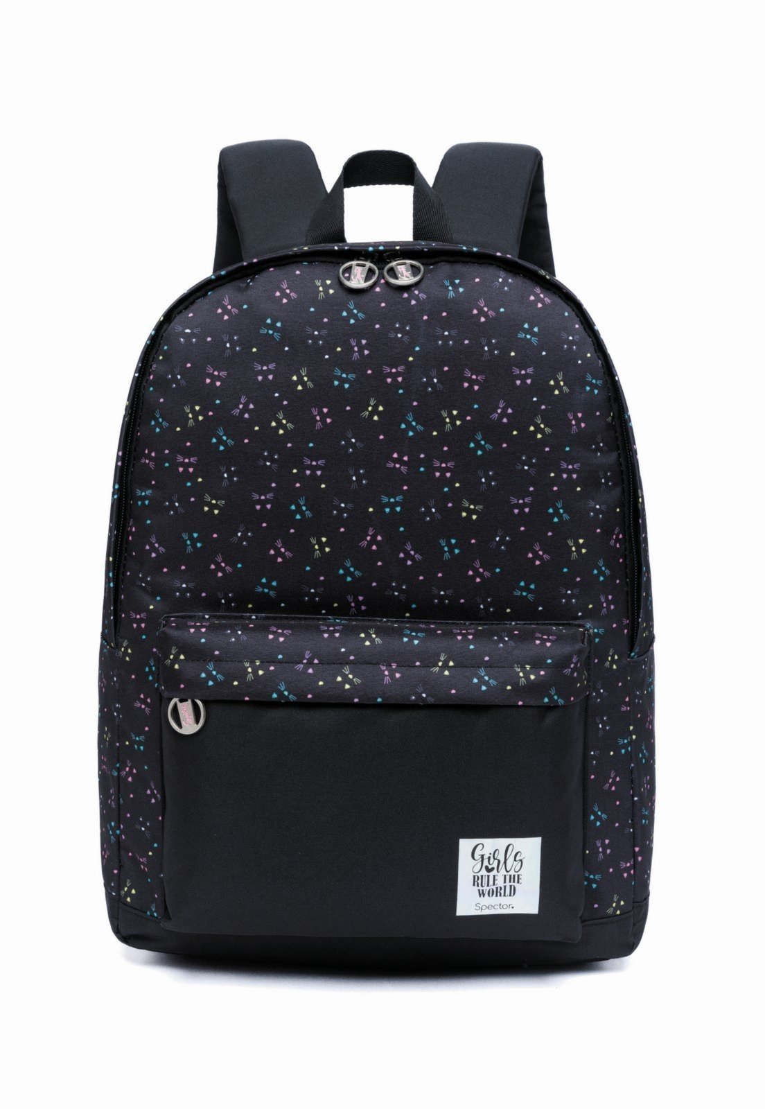 Vista 2 Infantil - Mochila Bolsa Spector Juvenil Escolar Espaçosa Reforçada Menina preto Spector preto