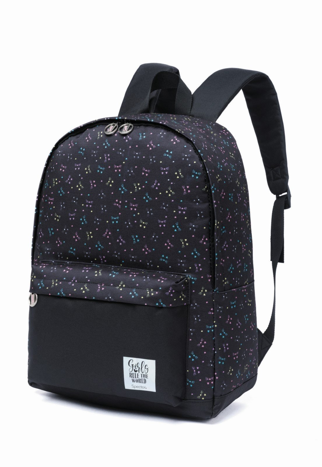 Vista 3 Infantil - Mochila Bolsa Spector Juvenil Escolar Espaçosa Reforçada Menina preto Spector preto