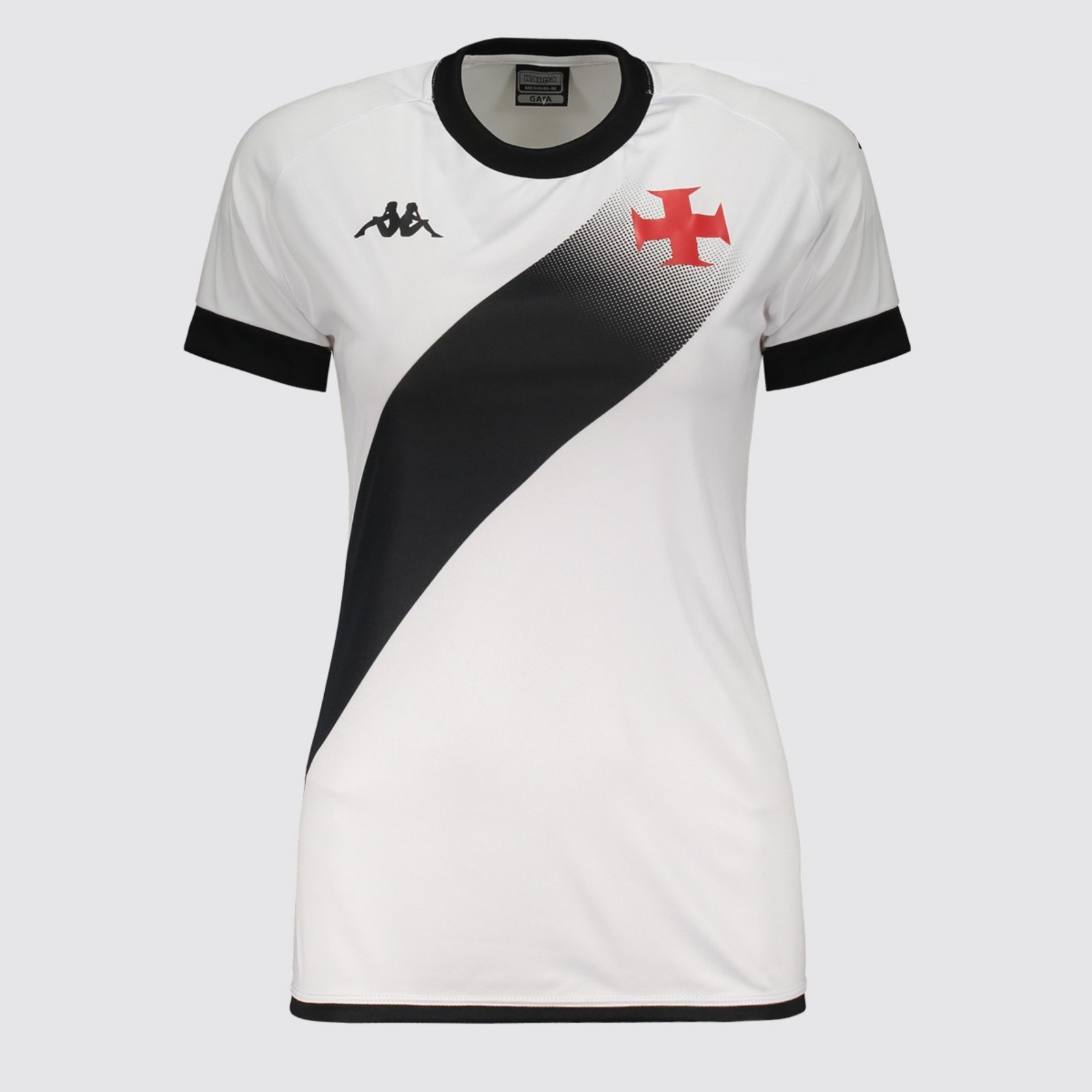 Camisa Kappa Vasco Supporter Graphik Feminina Branca e Preta