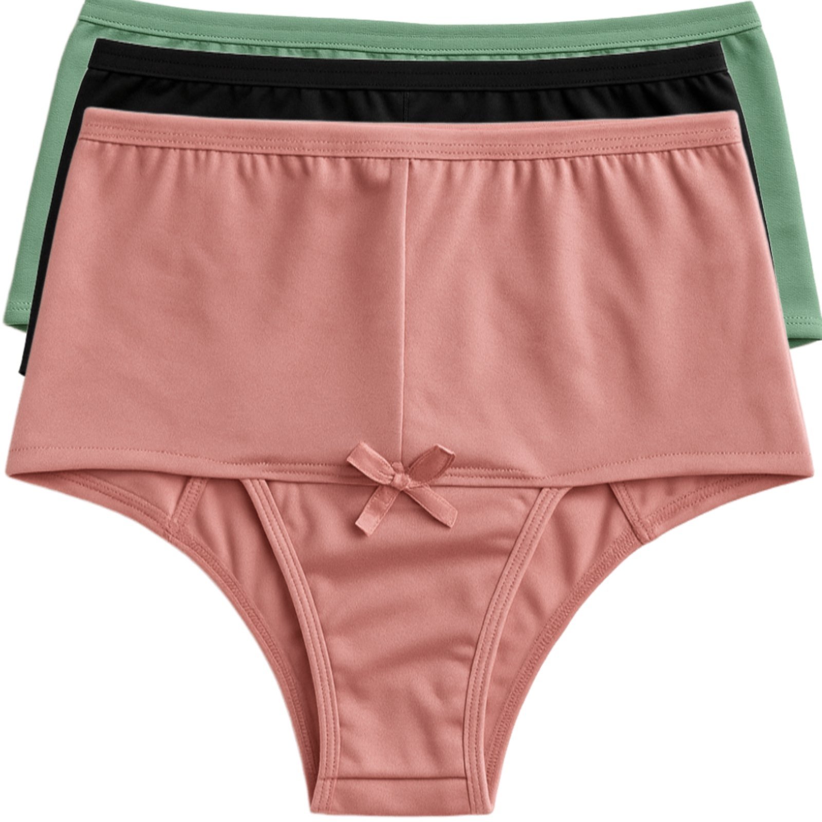 Kit 3 Calcinhas Cós Alto Reflexo Íntimo Cintura Reforçada Maternidade Segura Barriga