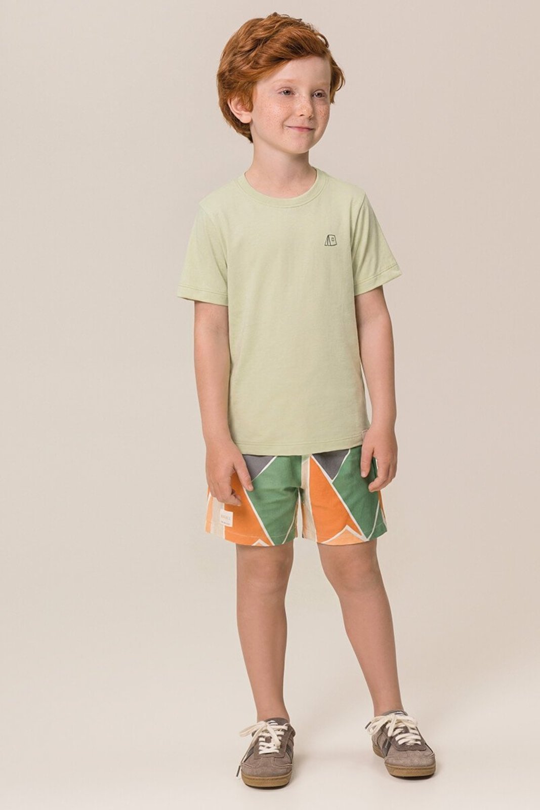 Infantil - Conjunto Bugbee Camiseta Meia Malha e Bermuda Malhão Estampado