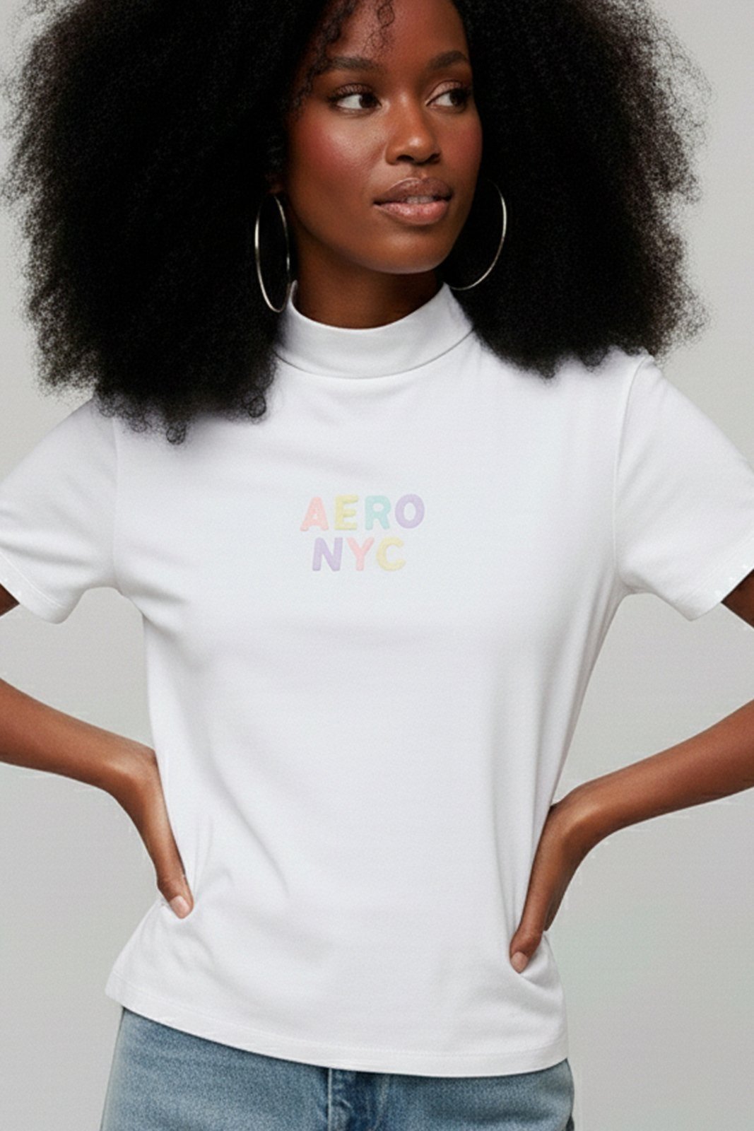 Camiseta Manga Curta Feminina Silkada Aéropostale 98130132 Branco
