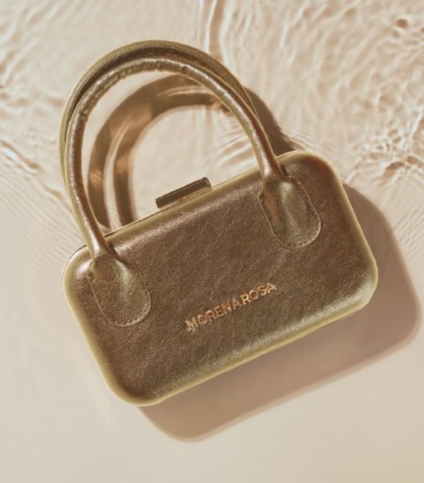 Bolsa Morena Rosa Clutch Alça De Mão Encapada - Dourado