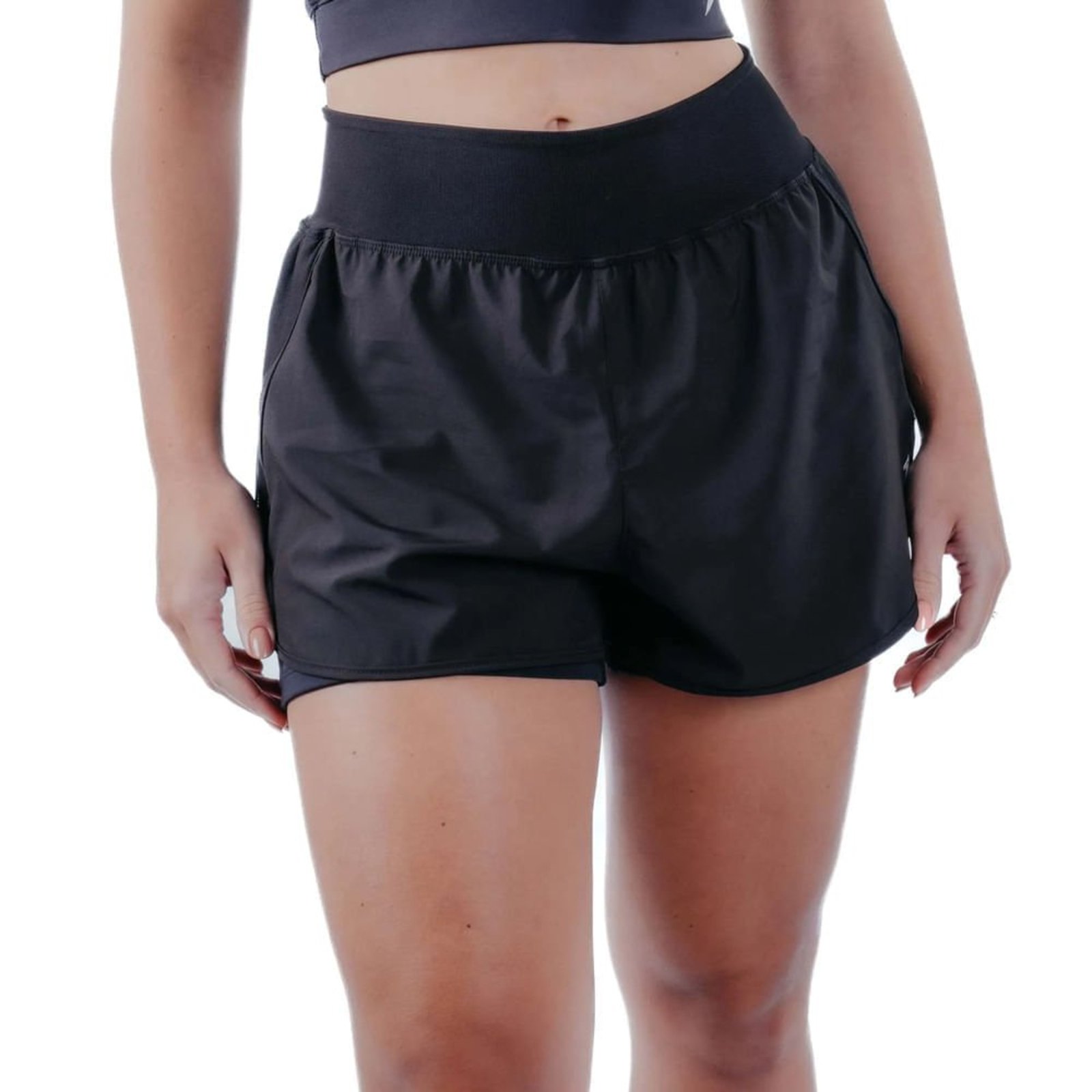 Short Feminino Poker Duplo Runner Sunset Preto