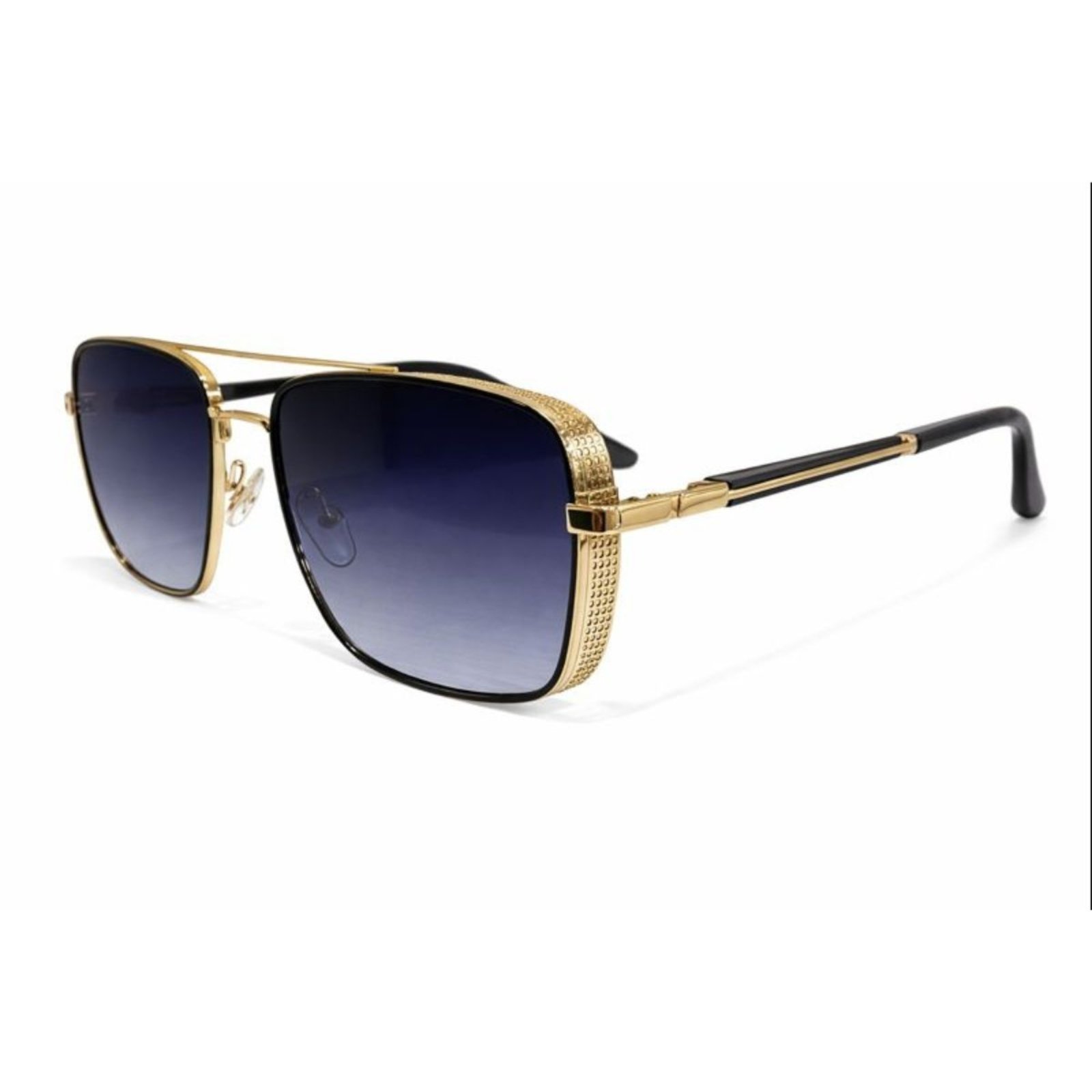 Óculos de Sol Luxo Quadrado com Detalhe Dourado