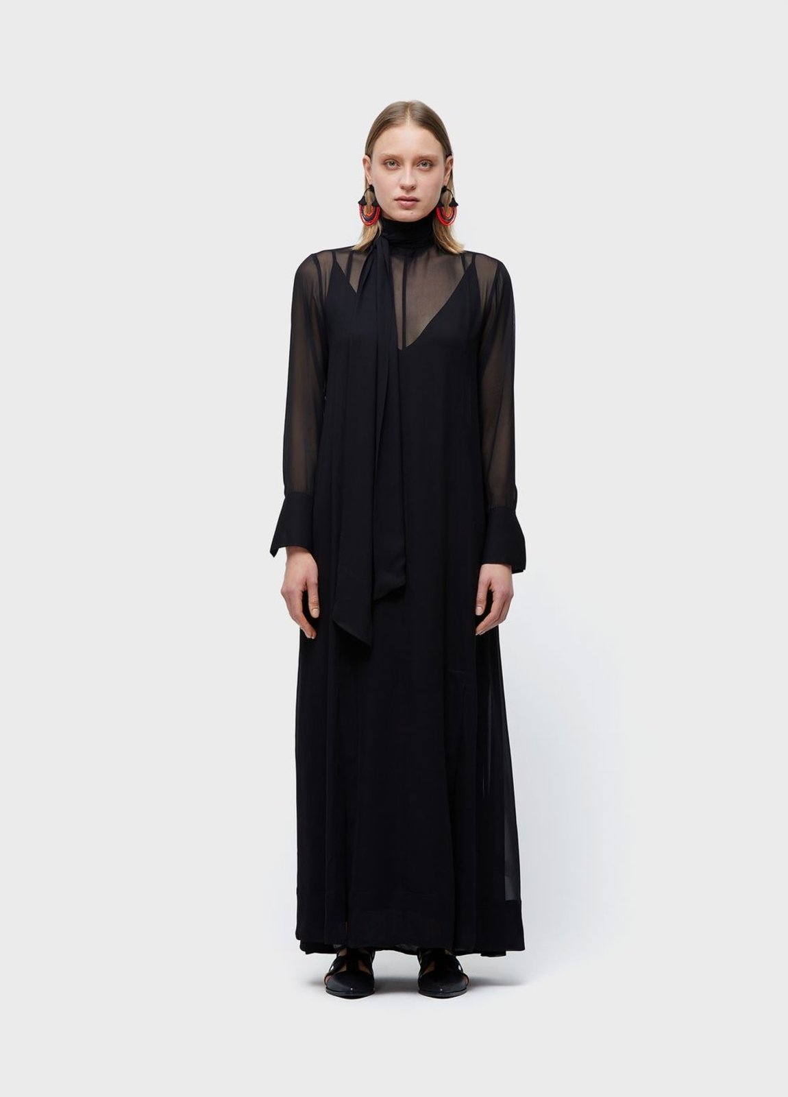 Vestido longo gola OSKLEN