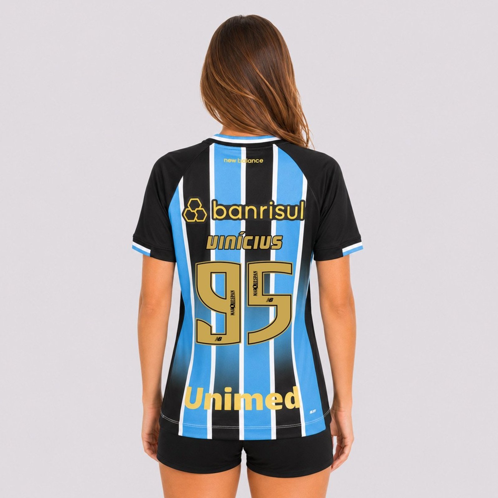 Camisa New Balance Grêmio I 2026 Feminina 95 Vinícius