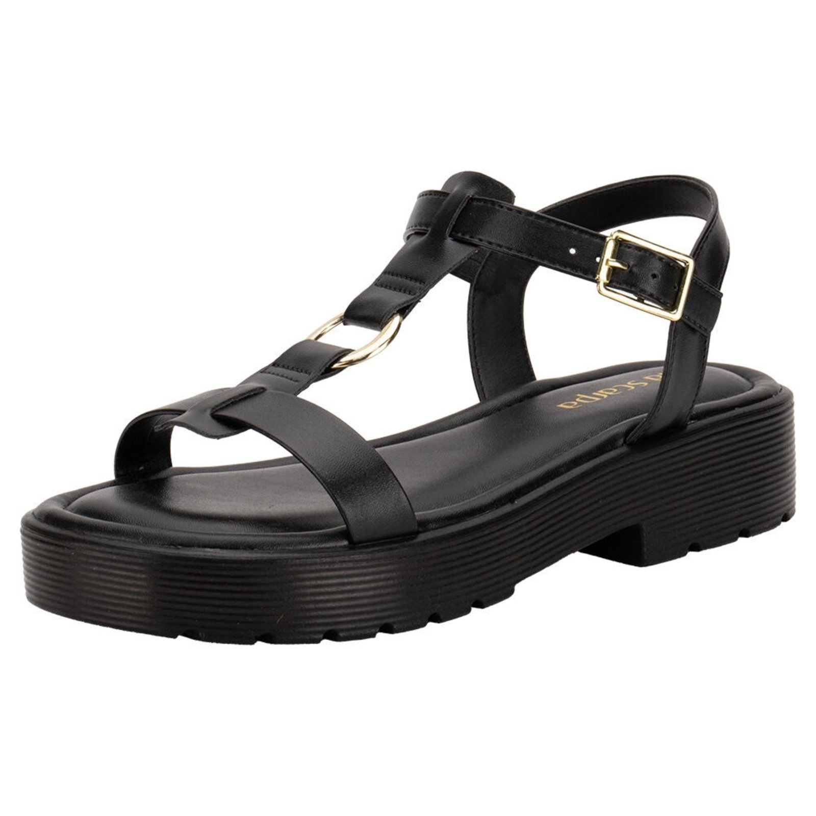 Sandália Feminina Salto Grosso Via Scarpa 177918865 3948865 Preto
