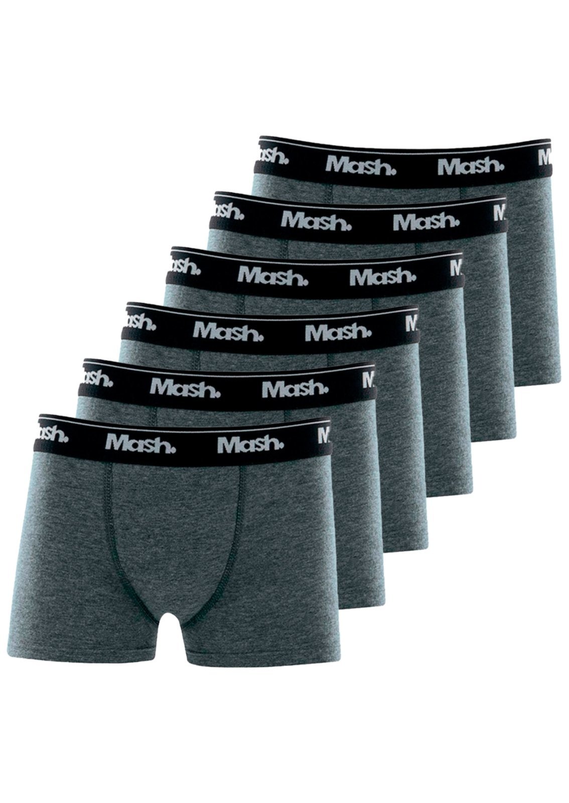 Kit com 6 Cuecas Boxer Mash 190.03 Cinza