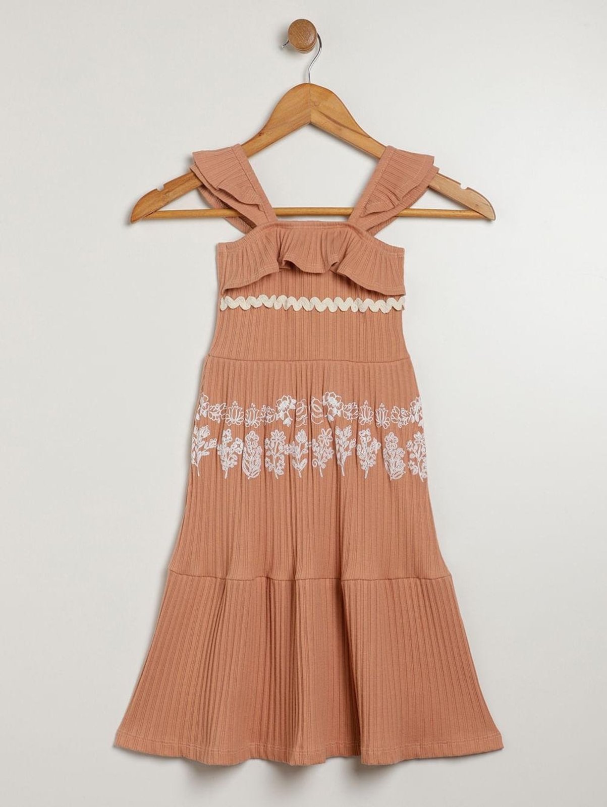 Vestido Juvenil Para Menina - BEGE