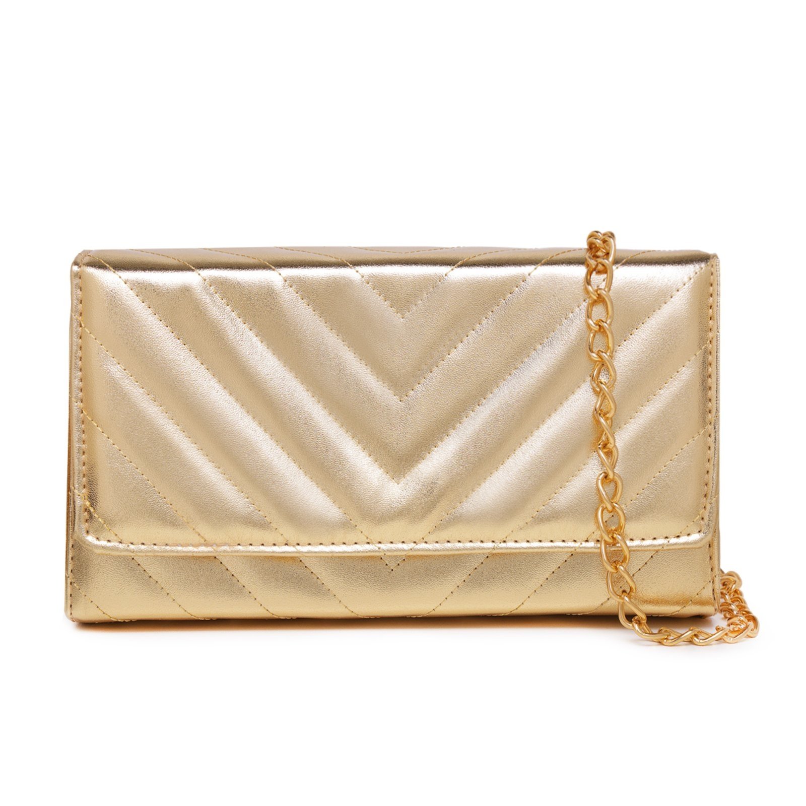 Bolsa Dourada Clutch Feminina Pequena Matelasse Carmelo Shoes