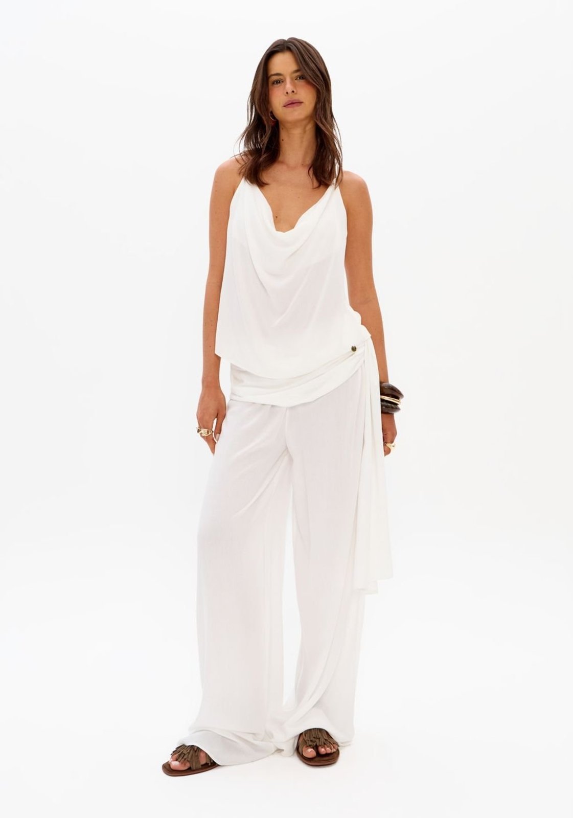 Calça Wide Leg Com Faixa Na Cintura My Favorite Things