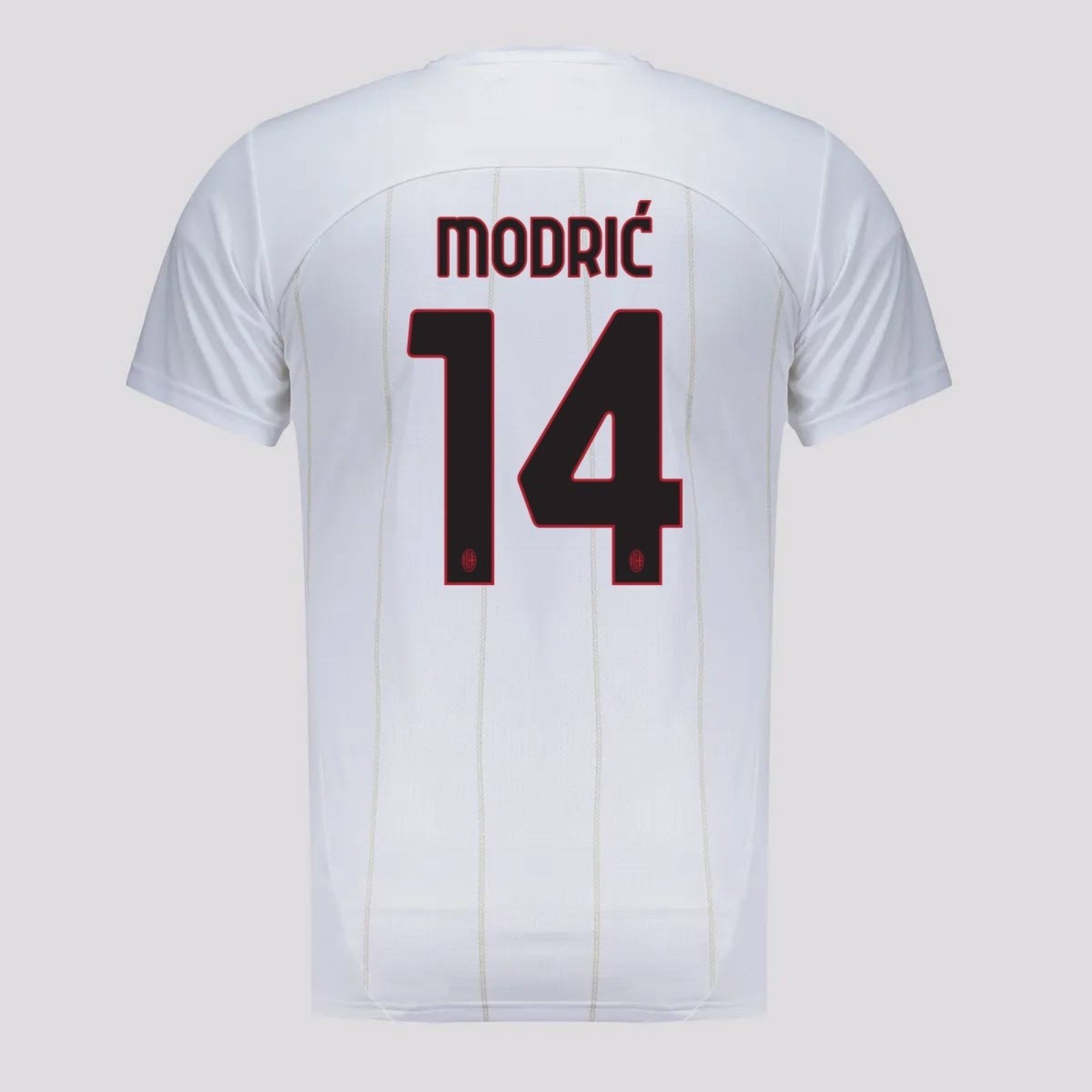 Vista 2 Camisa Puma Milan Pré-Jogo 2025 Branca 14 Modric branco Puma branco