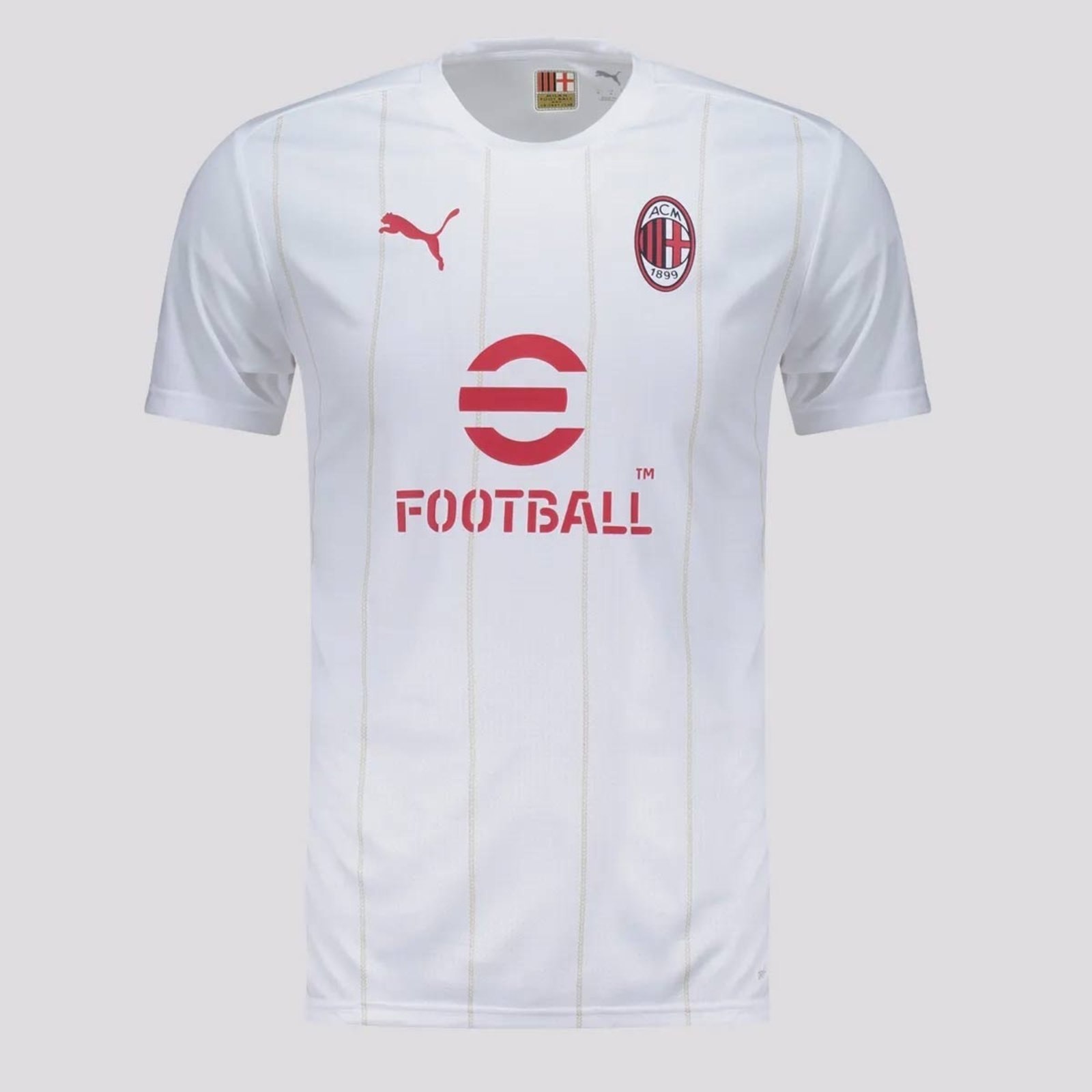 Vista 3 Camisa Puma Milan Pré-Jogo 2025 Branca 14 Modric branco Puma branco