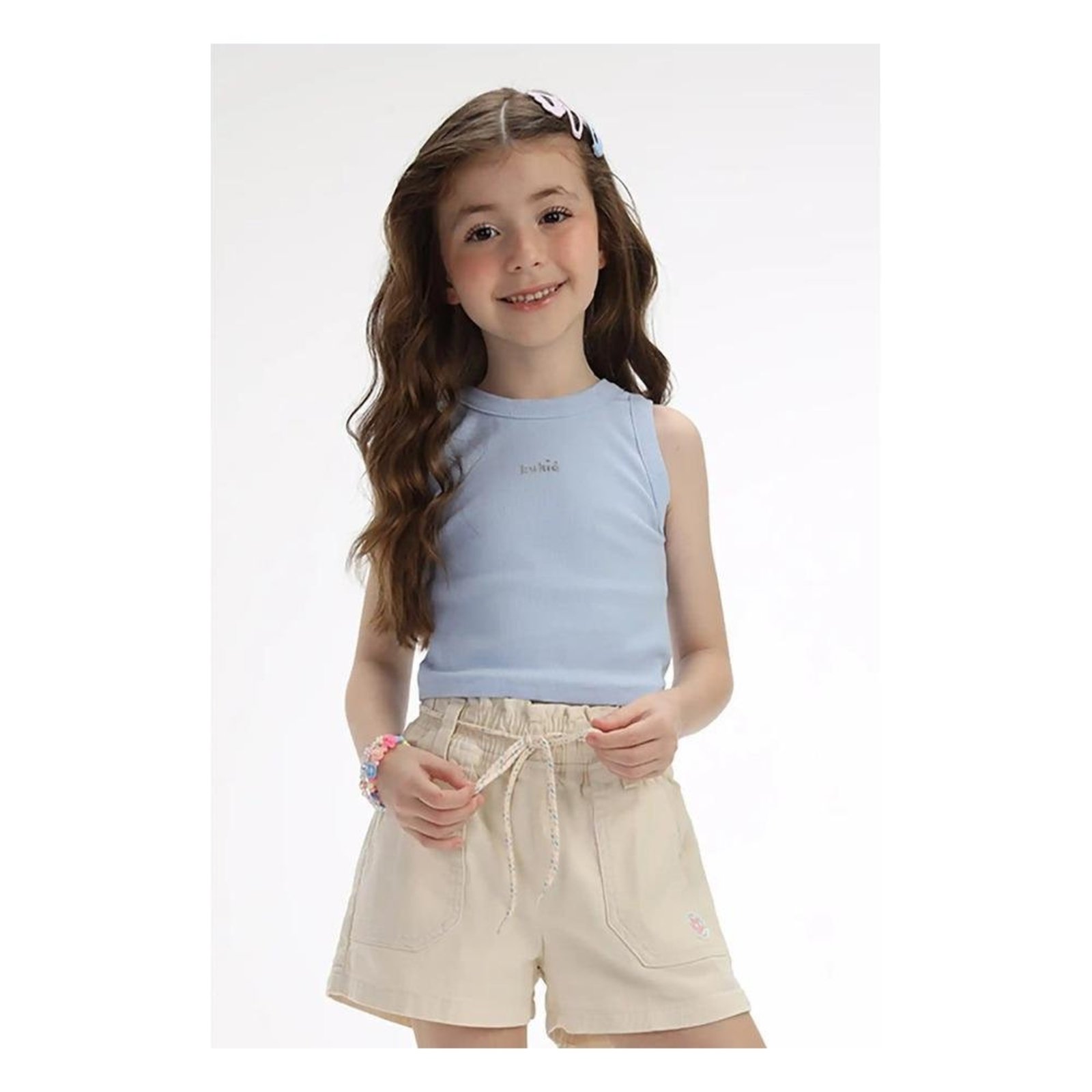 Infantil - Regata Menina Azul Kukiê 10 Azul