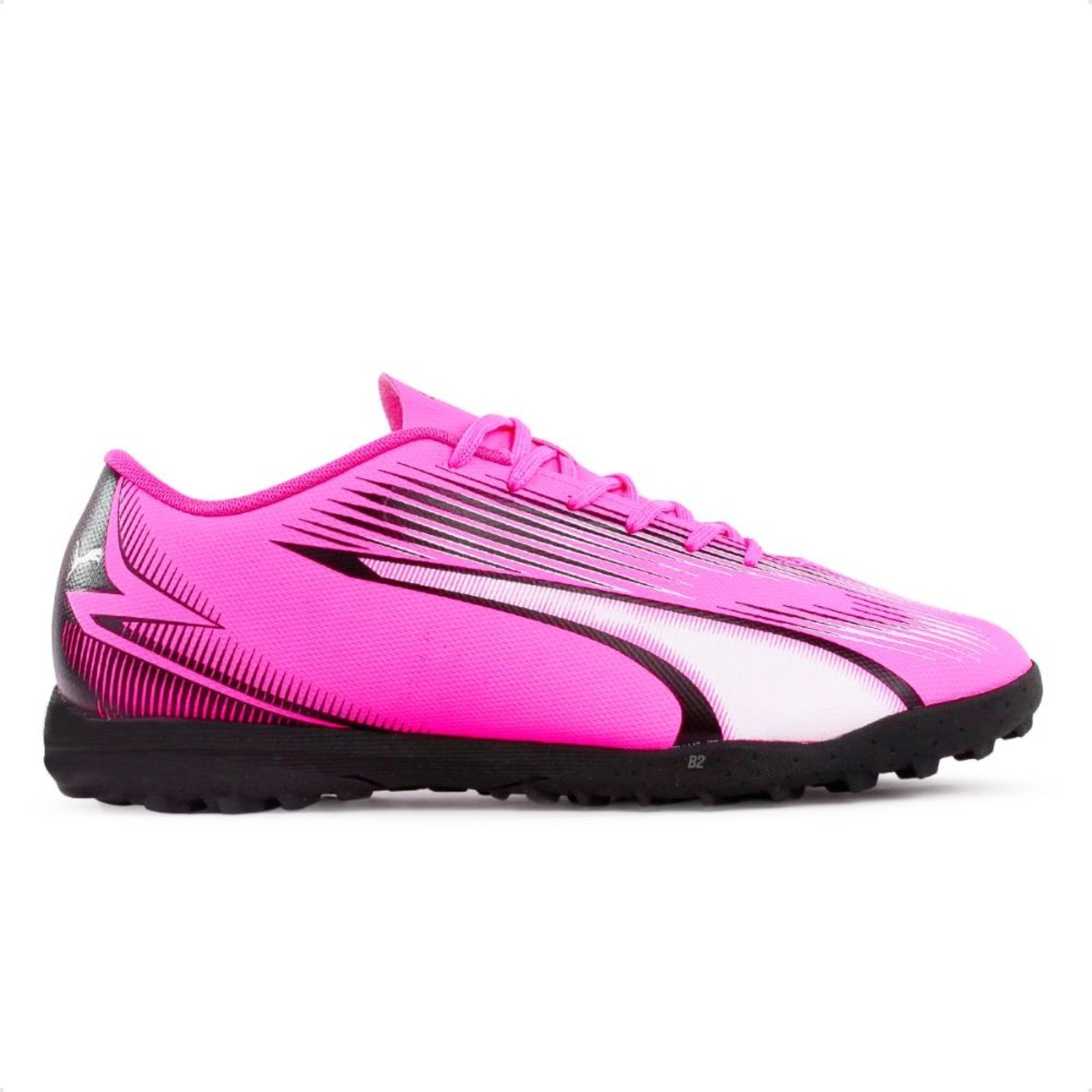 Vista 2 Chuteira Society Puma Ultra Play TT Bdp Unissex rosa Puma rosa
