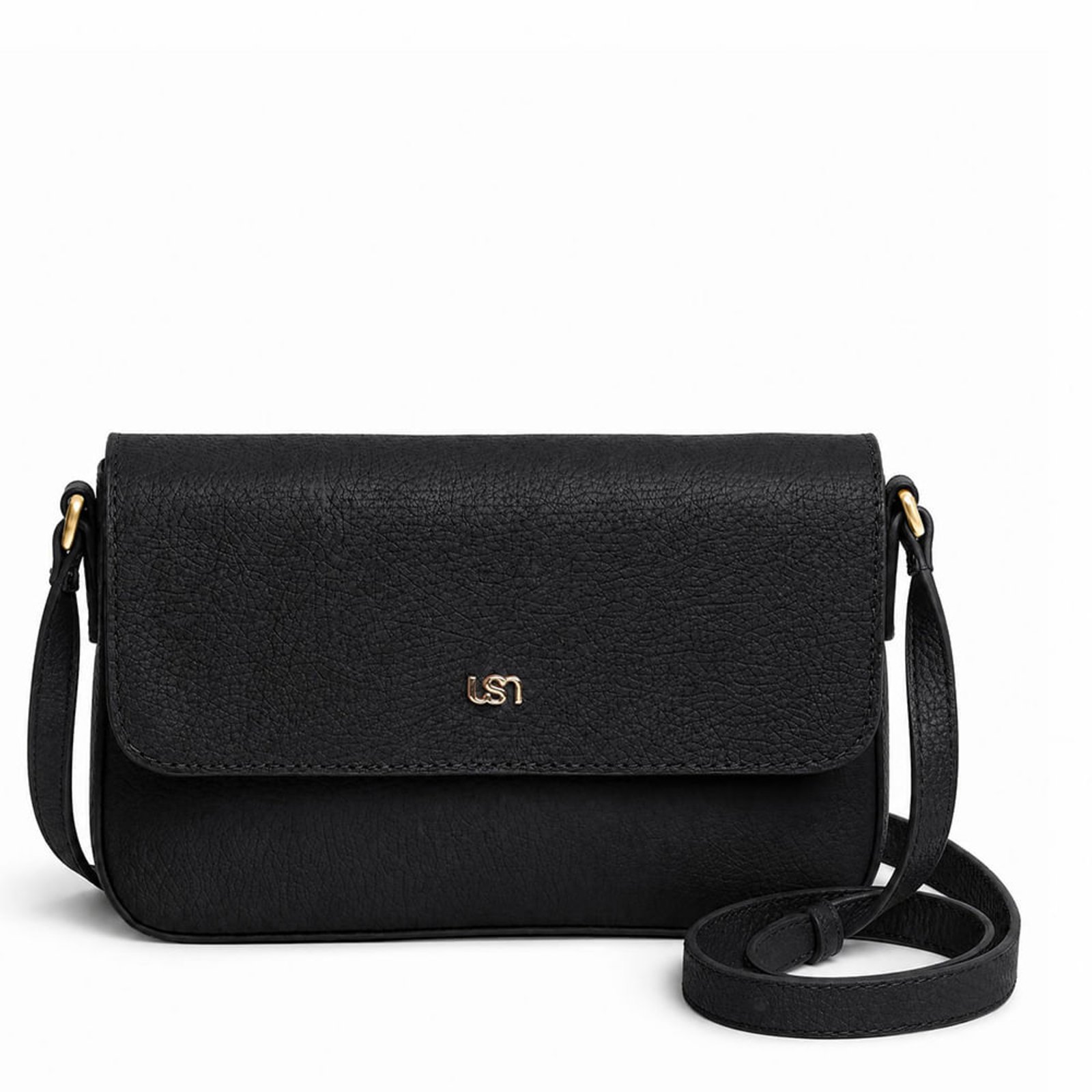Bolsa Tiracolo Preto Com Alça Em Couro
