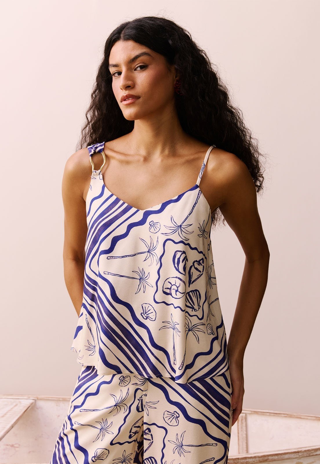 Blusa Argola Orgânica Estampada Tupé