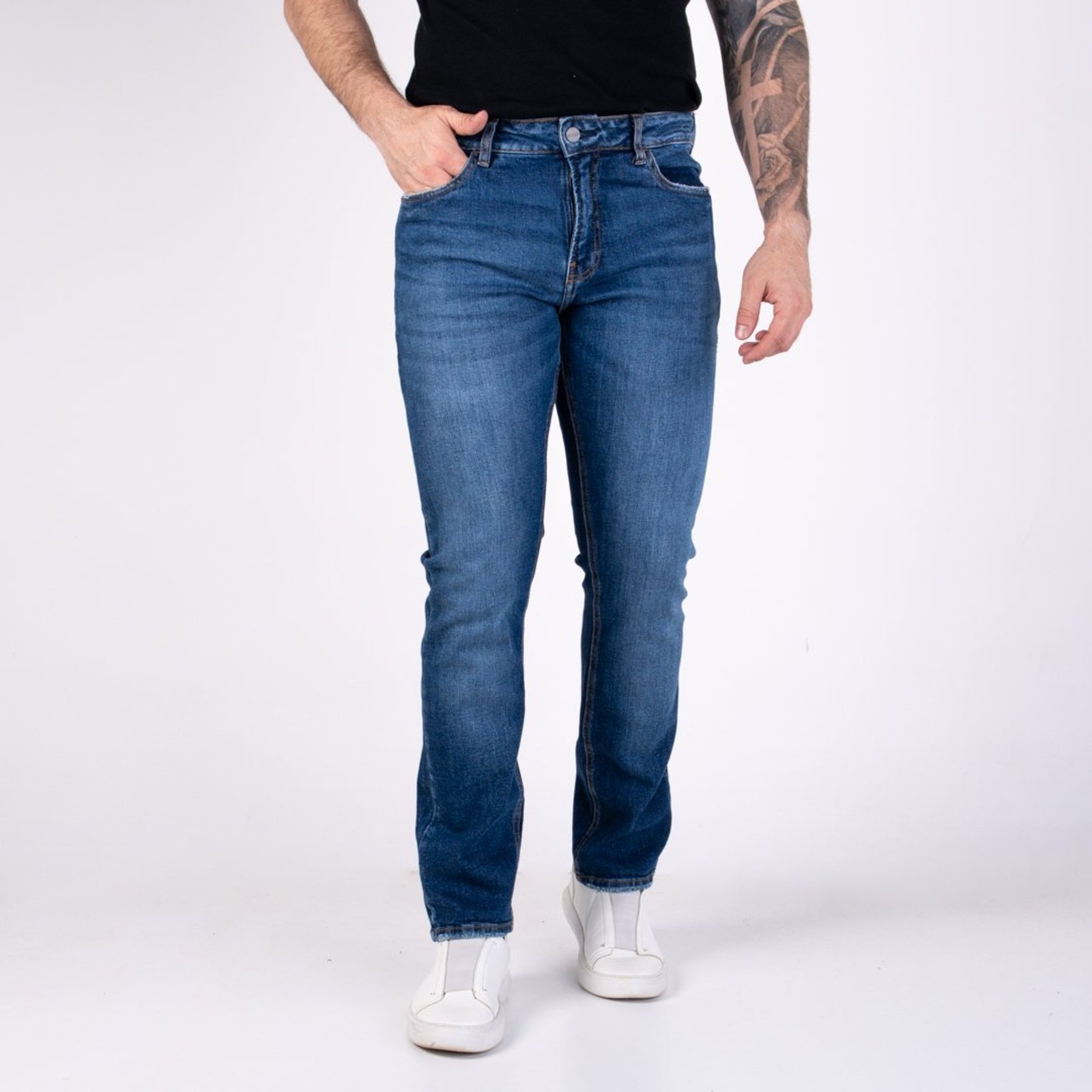 Calça Jeans Calvin Klein 5 Pockets Azul Médio