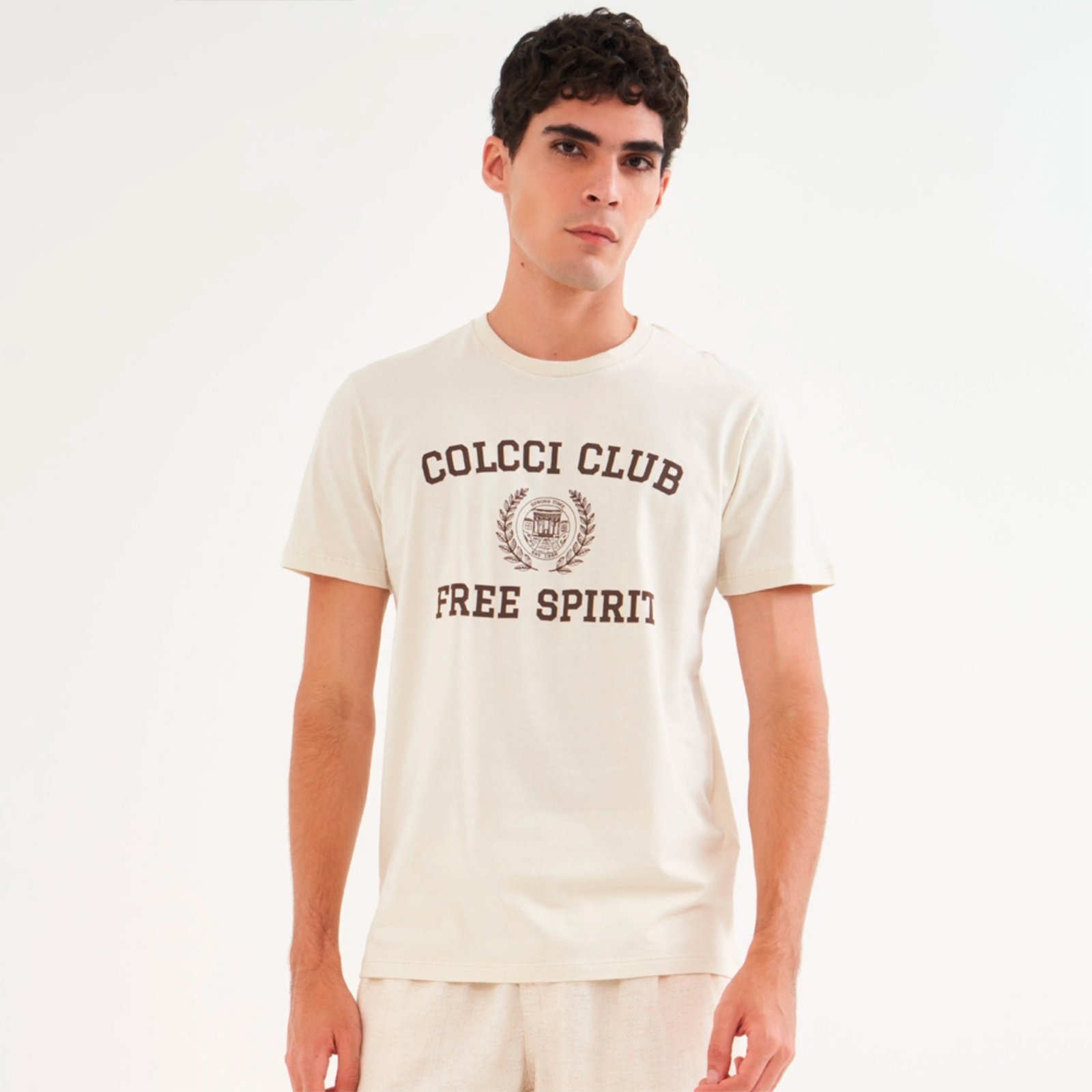Camiseta Colcci Free Spirit Pr26 Bege Italian Masculino