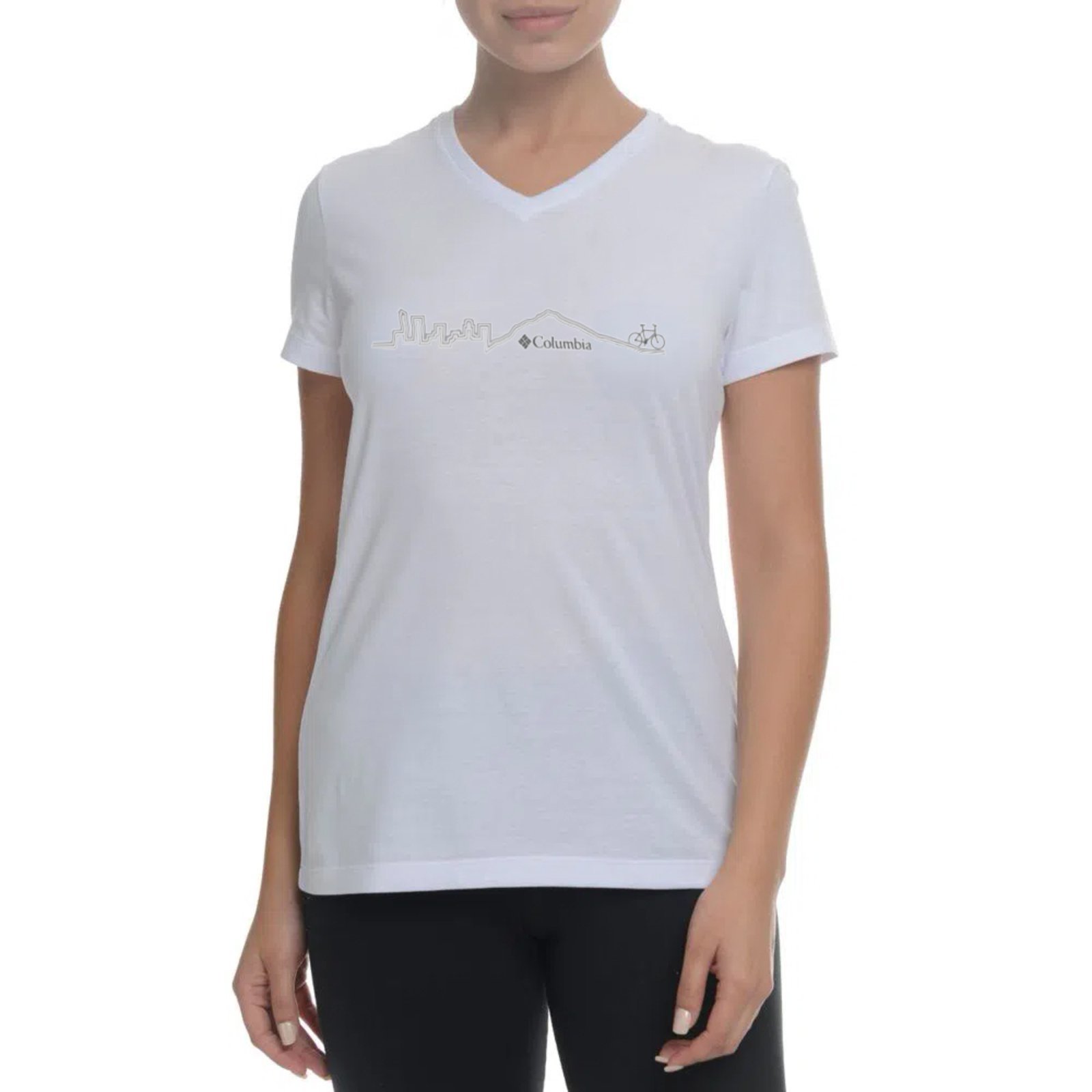 Camiseta Columbia South Rim Bicycle Branco Feminino