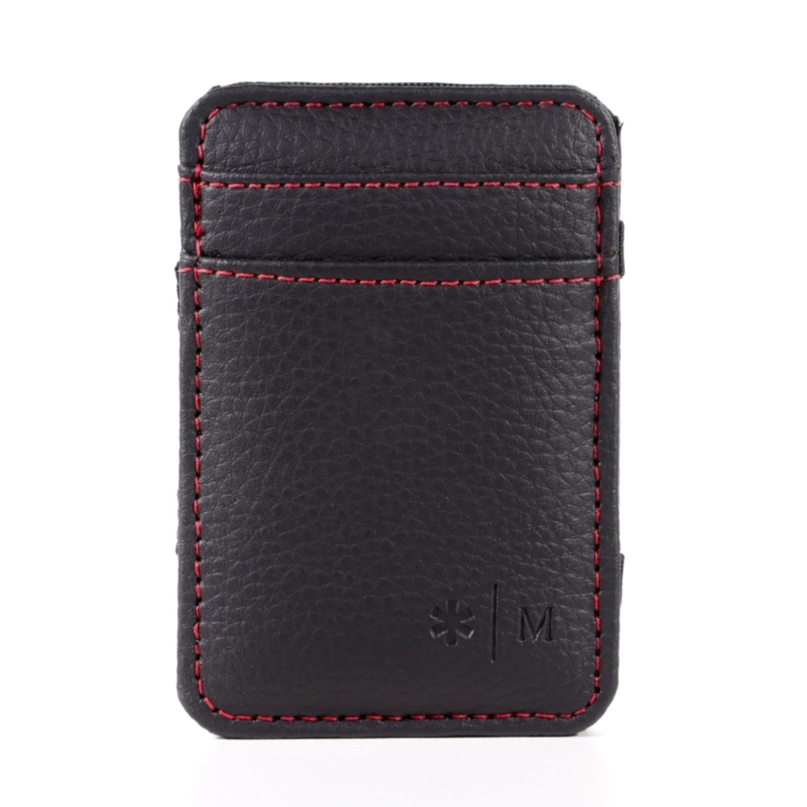 Vista 3 Carteira unisex Mágica Porta Cartão Maktub Cnh Cédulas cor preta com costura vermelha MAKTUB STYLE preto MAKTUB STYLE preto