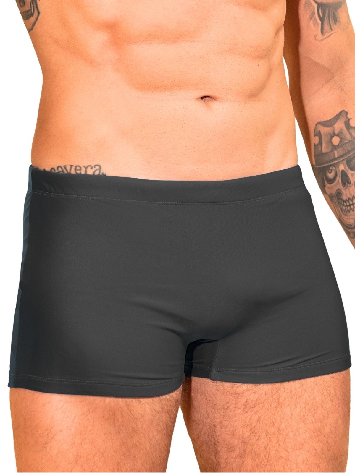 Vista 2 Sunga Boxer Masculina Orla da Praia Lisa Com Forro Natação Proteção Solar preto Orla da Praia preto