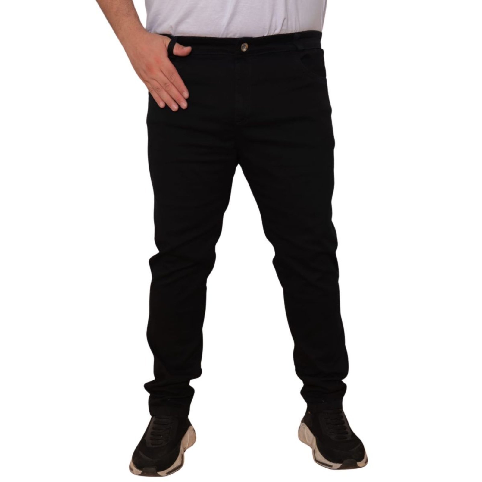 Calça Masculina Jeans Loka Tradicional Preta Plus Size