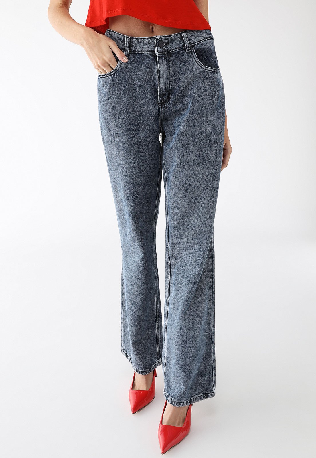 Calça Jeans Sawary Wide Leg Lisa Azul