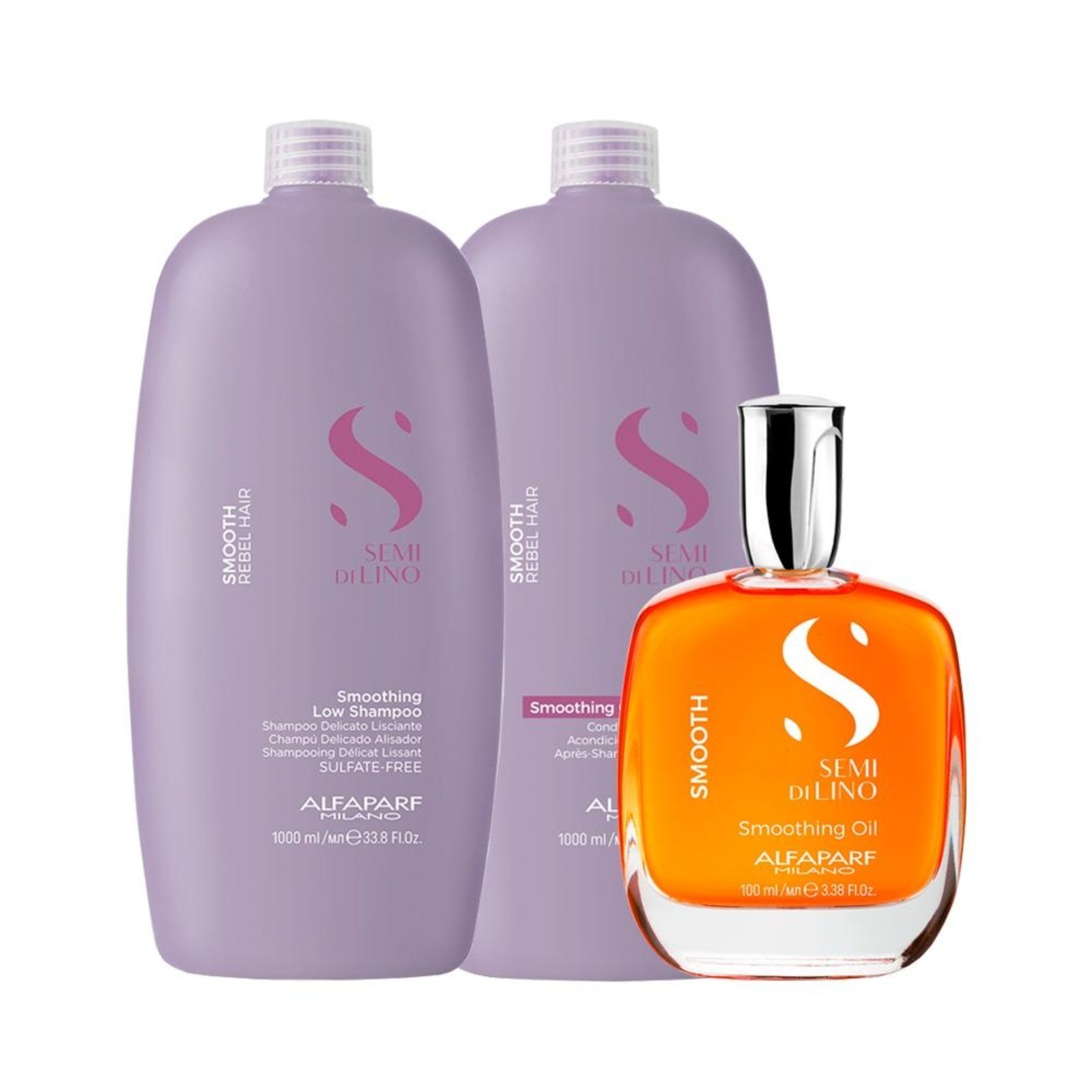 Alfaparf Semi Di Lino Smooth Shampoo, Cond e Óleo